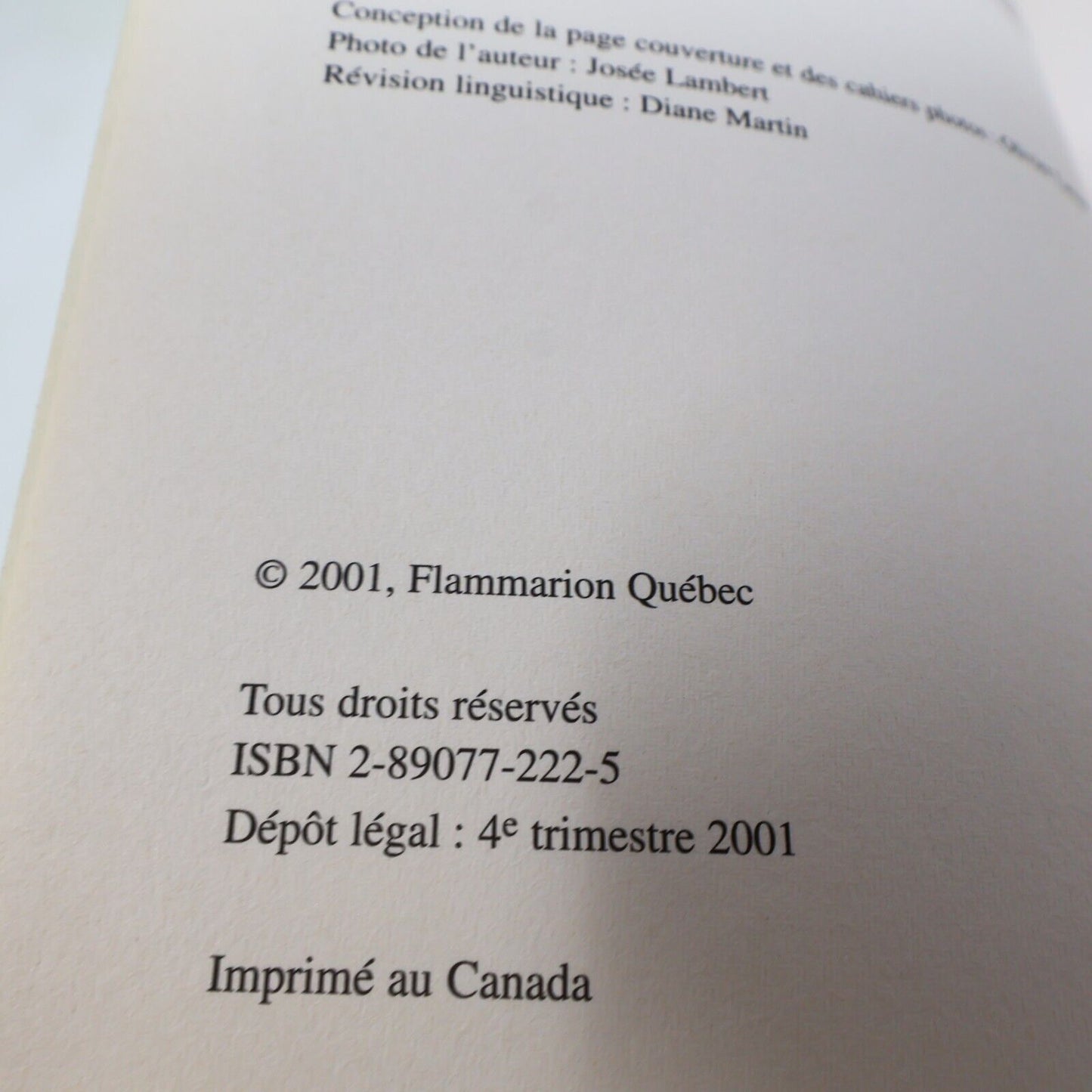 2001 L'Impatient Pierre Nadeau Biographie Québec Flammarion Français Paperback