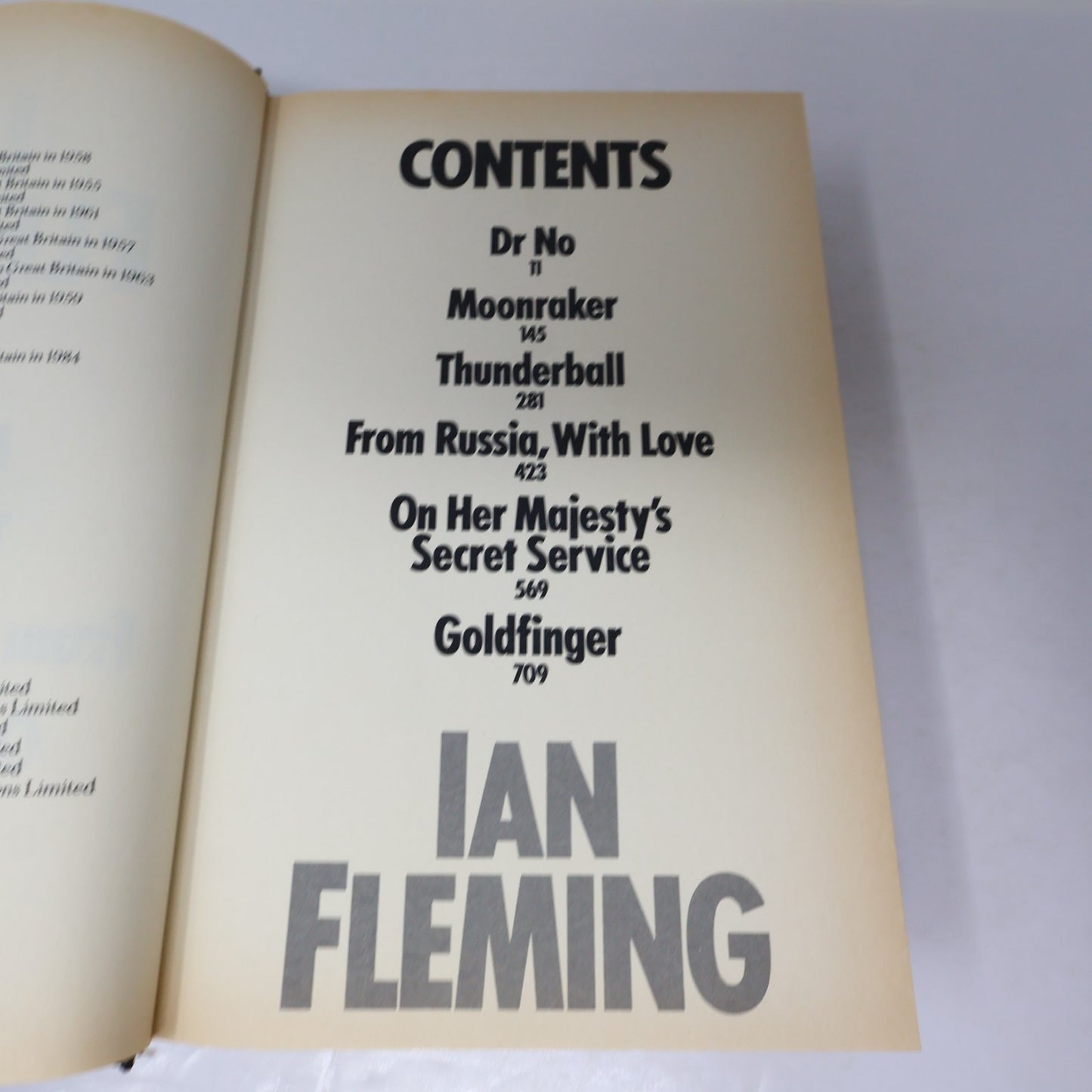 James Bond Ian Fleming Omnibus Dr No/Moonraker/Thunderball/Goldfinger 1984 HC DJ