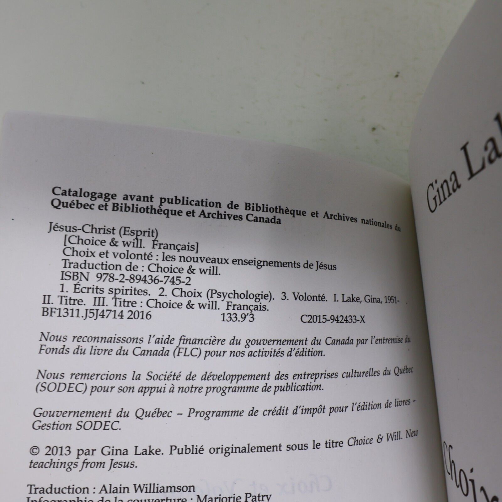 2016 Choix et Volonté les Nouveaux Enseignements de Jésus Gina Lake Spiritualité