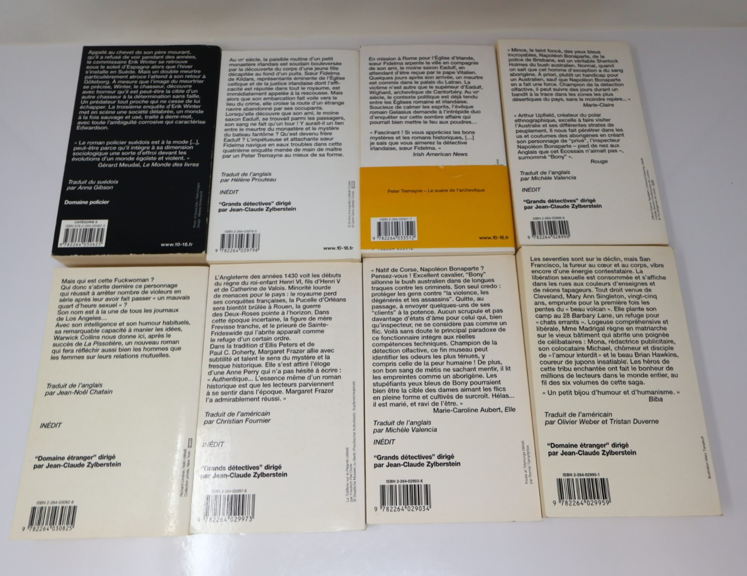 Crime et Mystère Lot 20 Livres 10/18 Tremayne/Edwardson/Upfield/Collins/Frazer