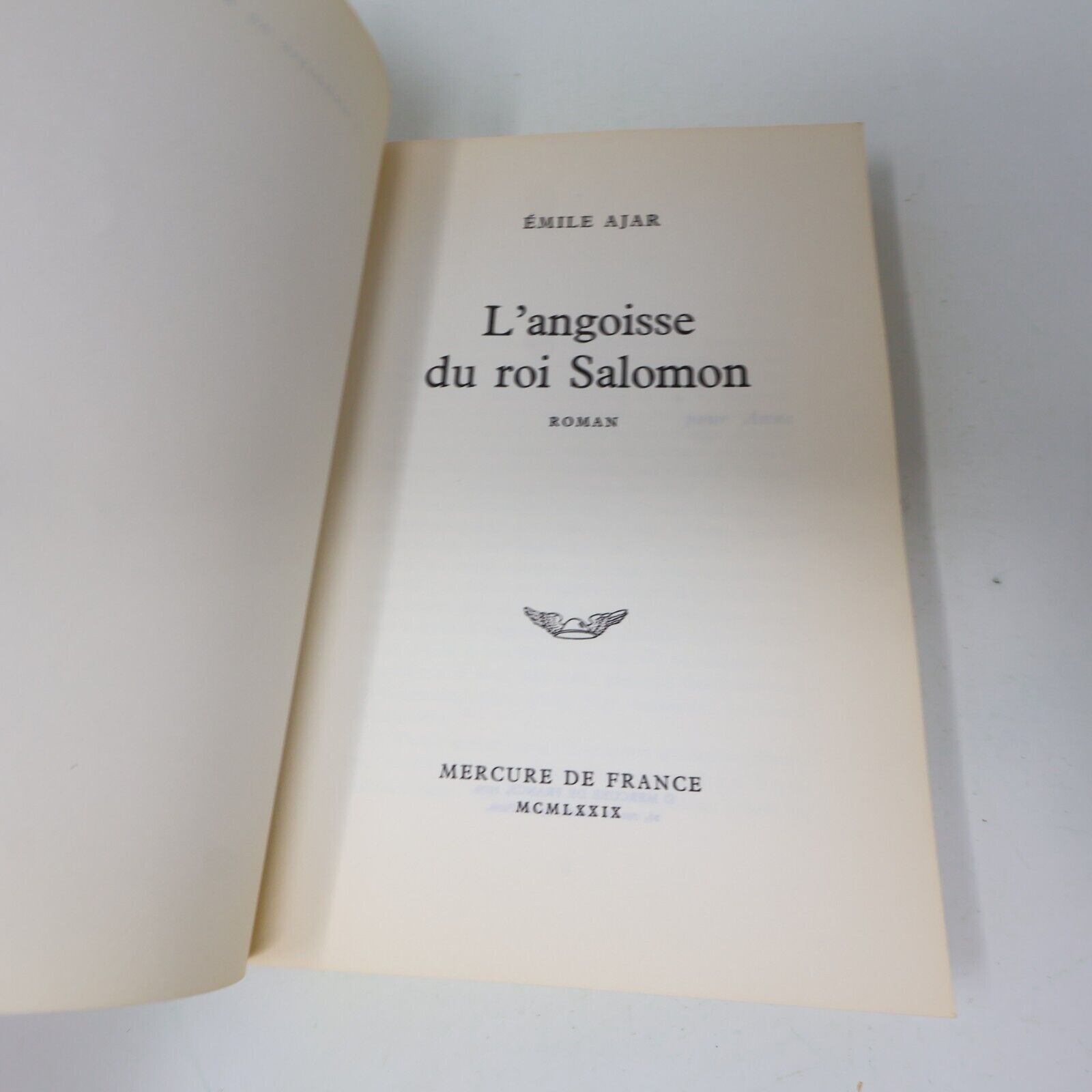 1979 L'Angoisse du Roi Salomon Émile Ajar Romain Gary Littérature Française 70s