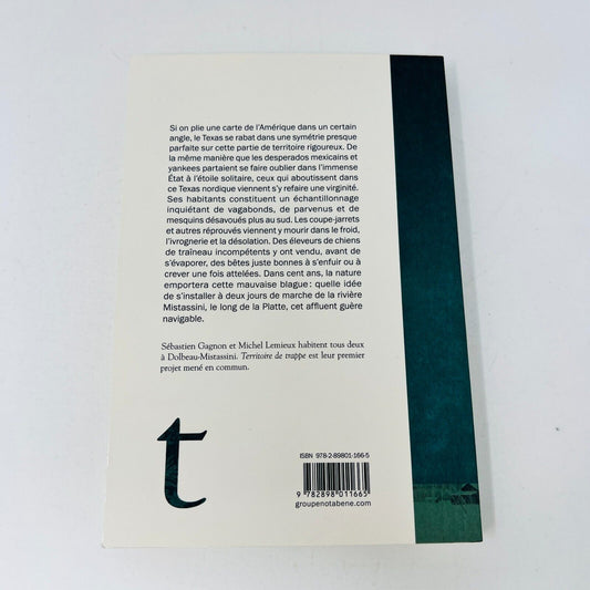 2022 Territoire de Trappe Gagnon/Lemieux Roman Fiction Français Livre Triptyque