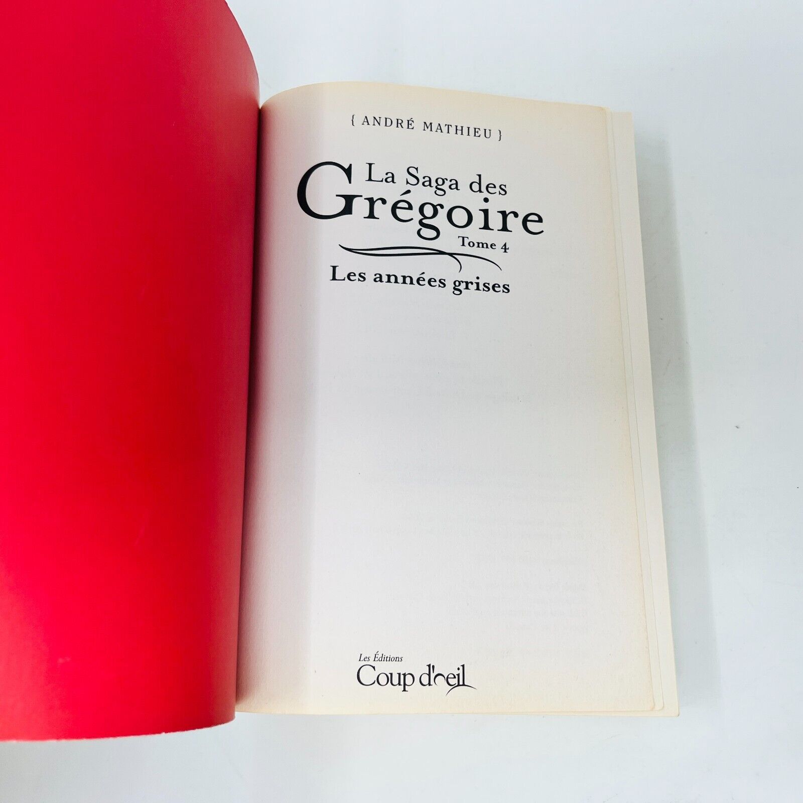 2012 La Saga des Grégoire #4 Les Années Grises de André Mathieu Coup d'Oeil PB