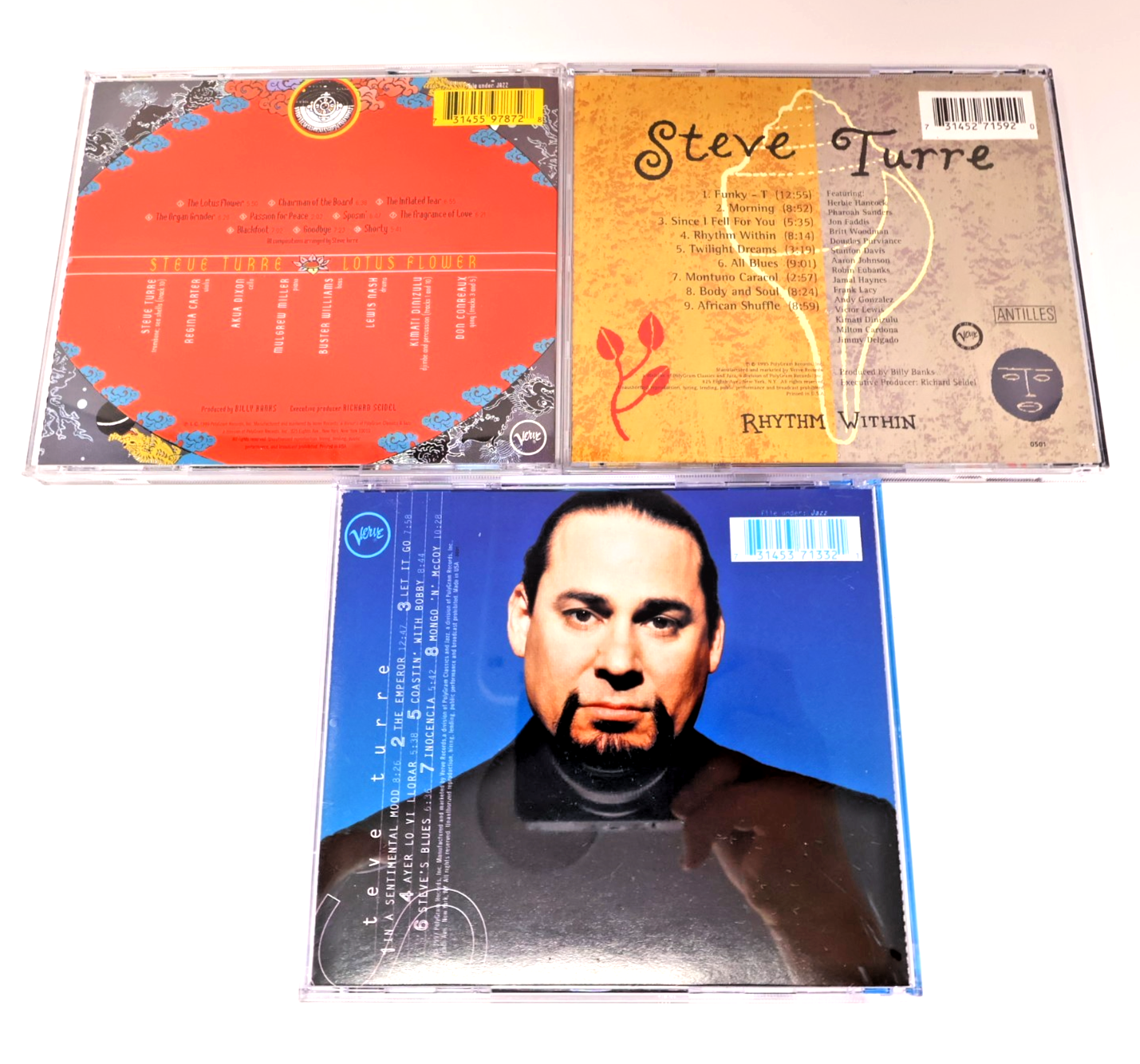 Steve Turre 3 CD Lot Lotus Flower/Self-Titled/Rhythm Within 1990s Jazz