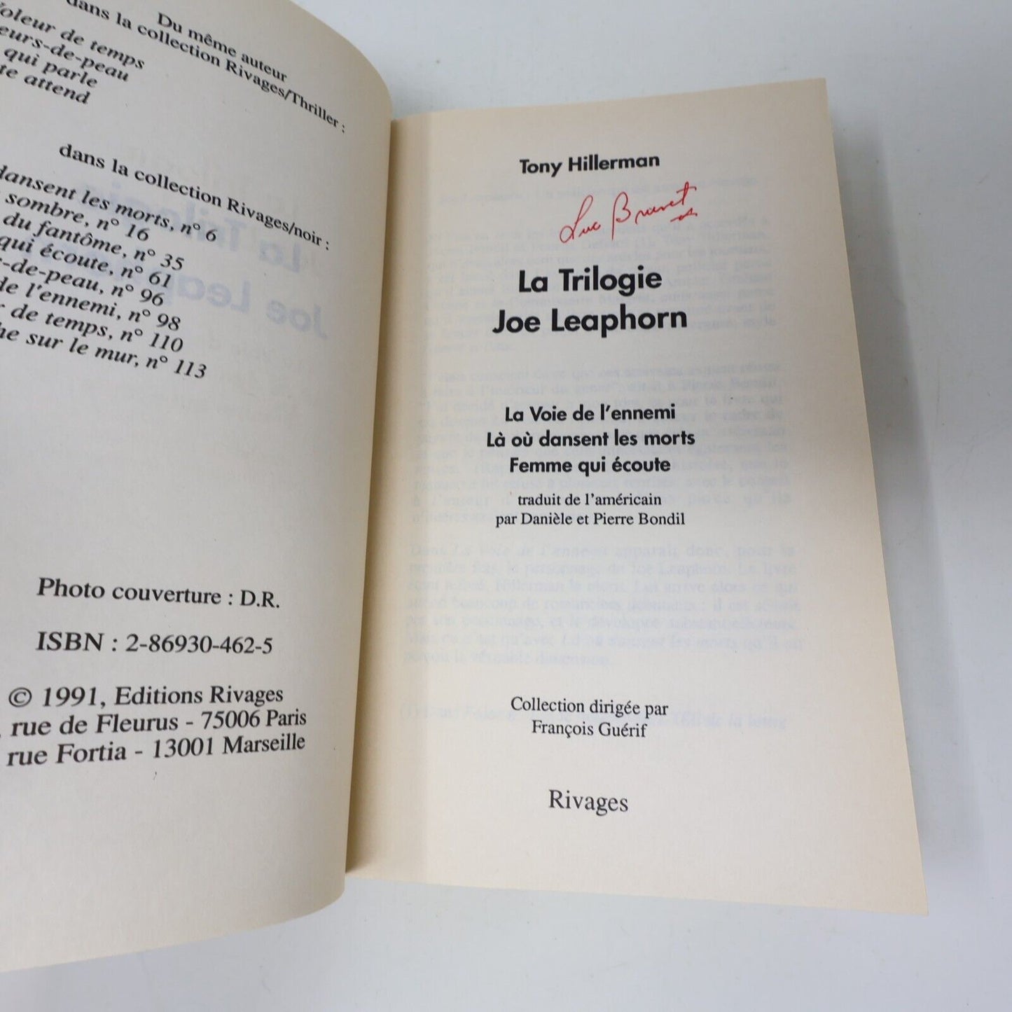 Tony Hillerman Omnibus Lot 2 Livres La Trilogie Joe Leaphorn / Jim Chee Français