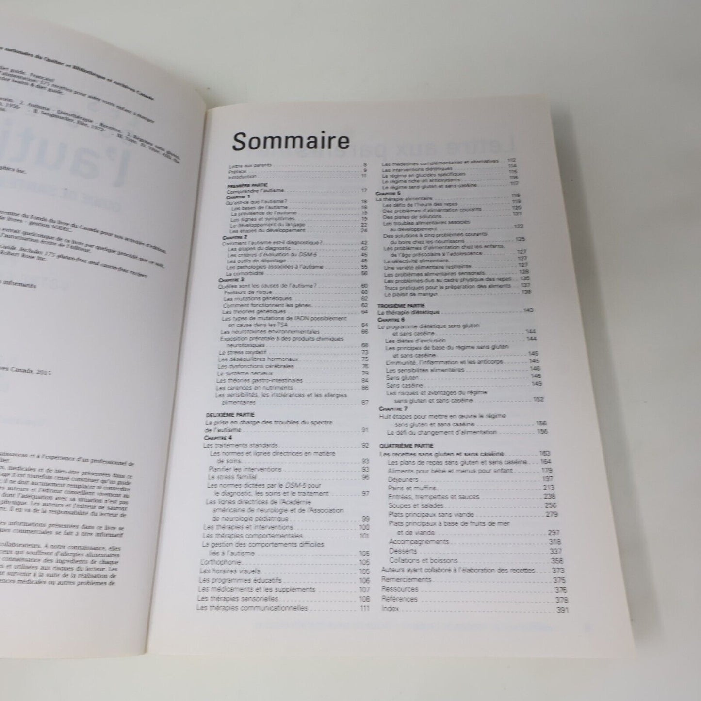 2015 Les Troubles du Spectre de l'Autisme Guide de Santé et d'Alimentation TSA