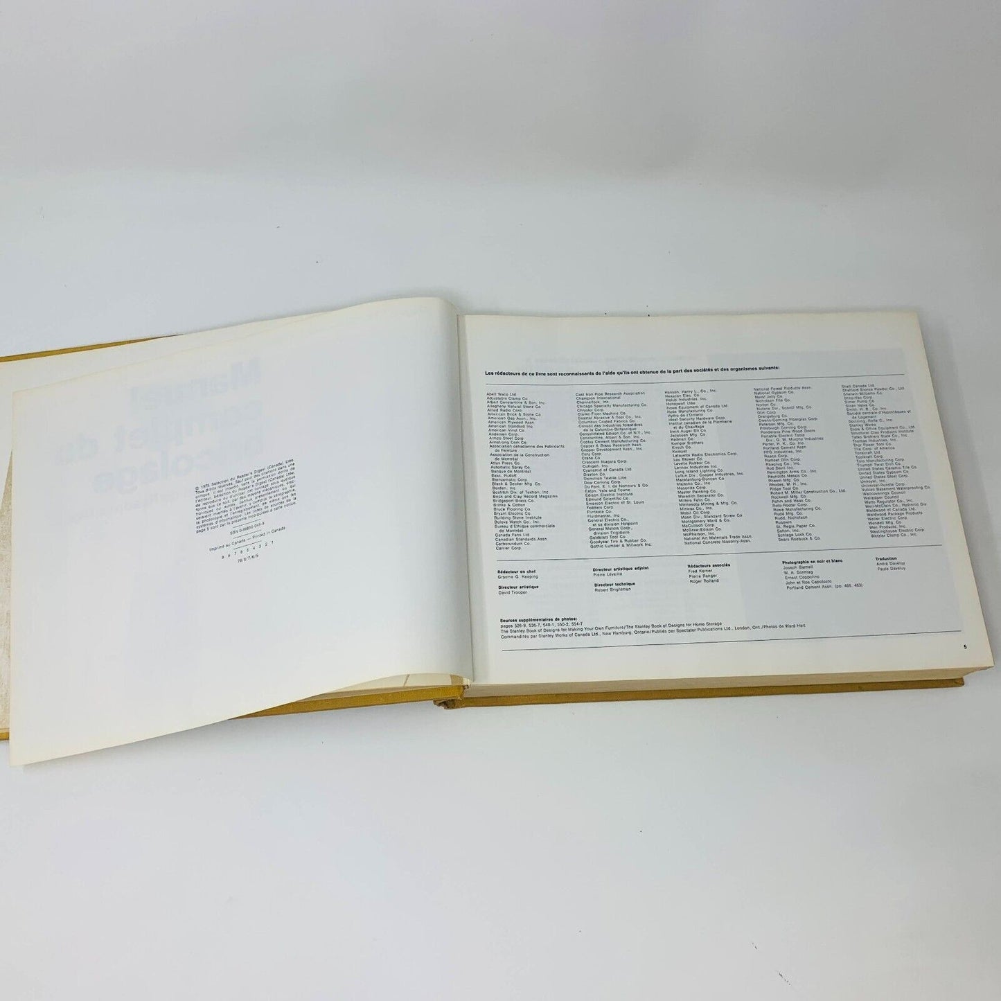 1975 Manuel Complet du Bricolage Sélection Reader's Digest Rénovations Français