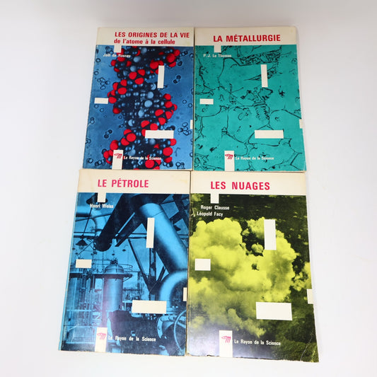 Microcosme Le Rayon de la Science Lot 4 Livres Nuages/Pétrole/Métallurgie/Vie