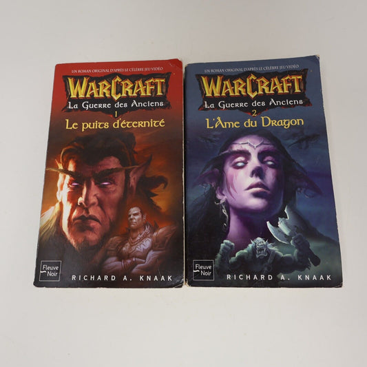 Lot 2 Livres La Guerre des Anciens #1-2 Warcraft Richard A. Knaak 2005 Français