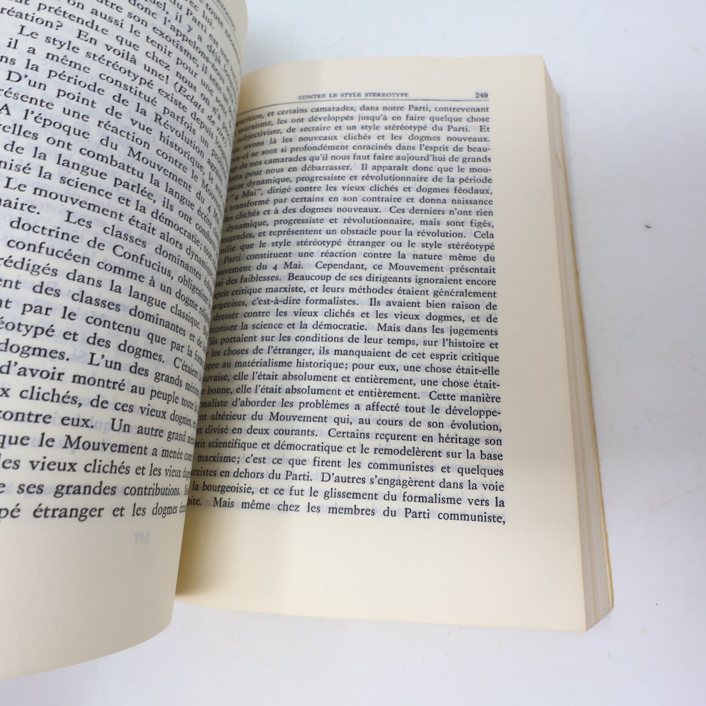 1972 Textes Choisis de Mao Tsetoung Politique Société Français Paperback Livre