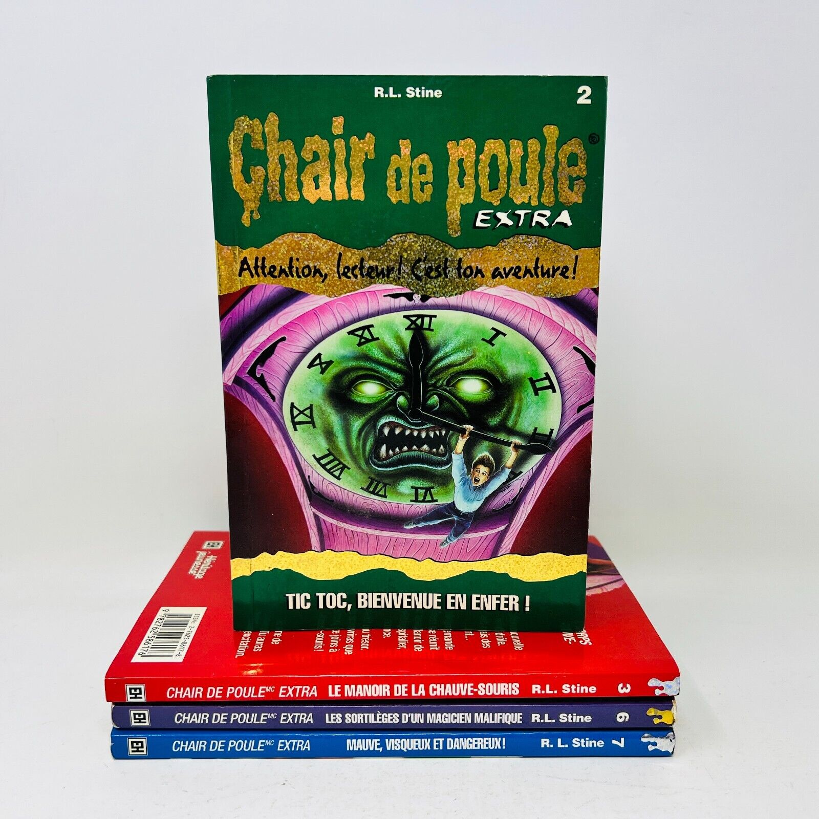 4x Chair de Poule Extra #2-3 6-7 de R.L. Stine EH Lot en Français/French Tic Toc