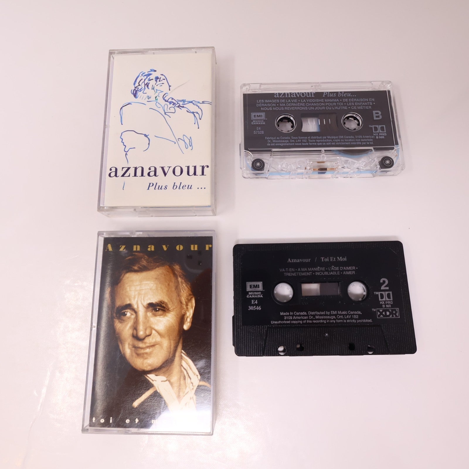 Aznavour Lot 6 Cassettes Plus Bleu/Toi et Moi/Chansons d'Or/Palais des congrès