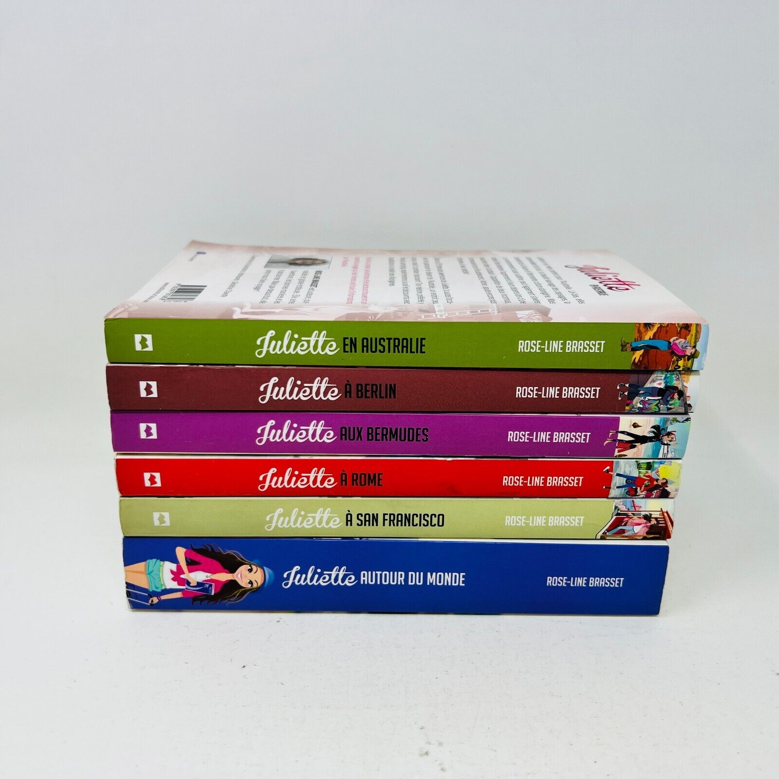 6x Juliette à Berlin/San Francisco/Rome Rose-Line Brasset Lot Livres Hurtubise