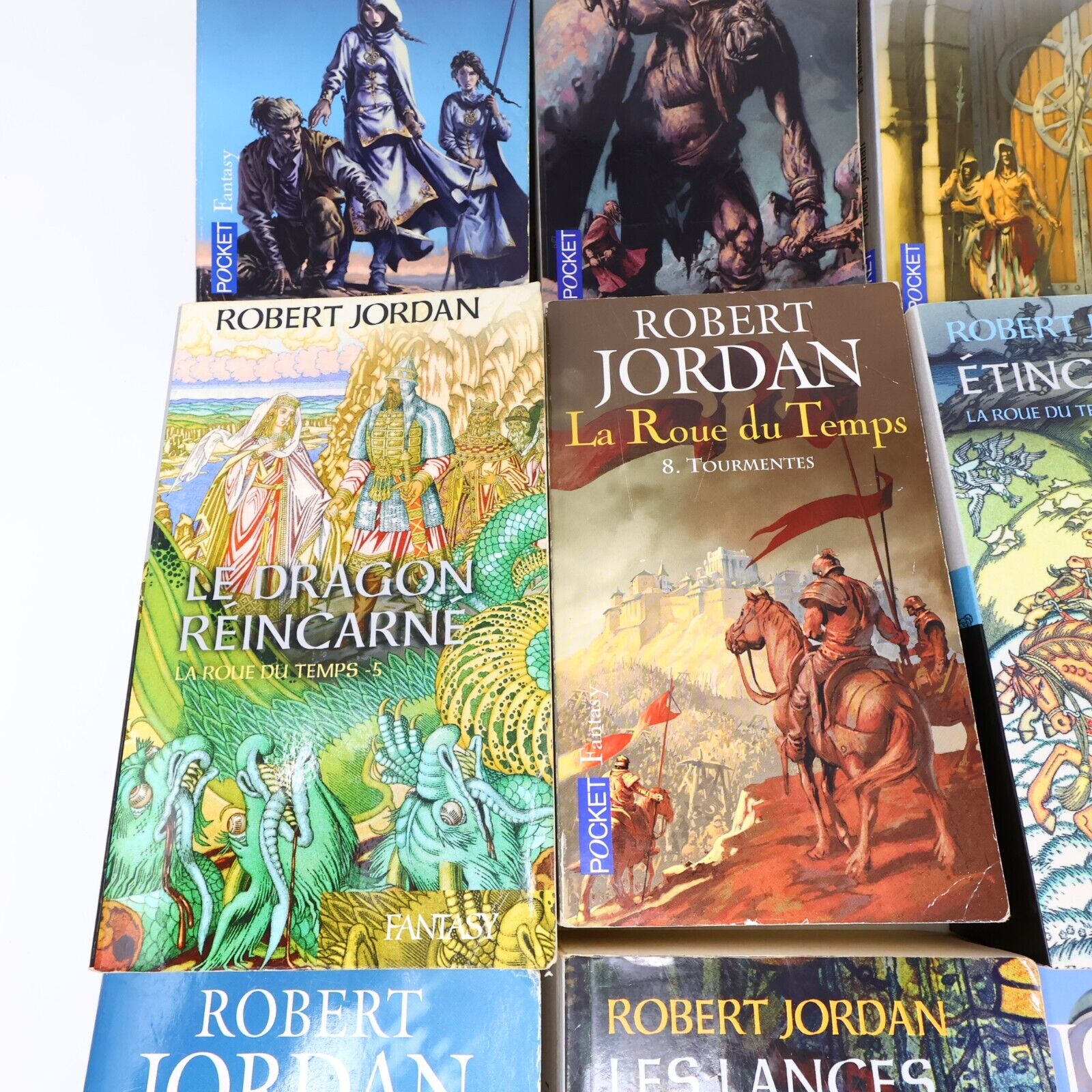 Lot 9 Livres La Roue du Temps Robert Jordan Pocket/France Loisirs Book Français