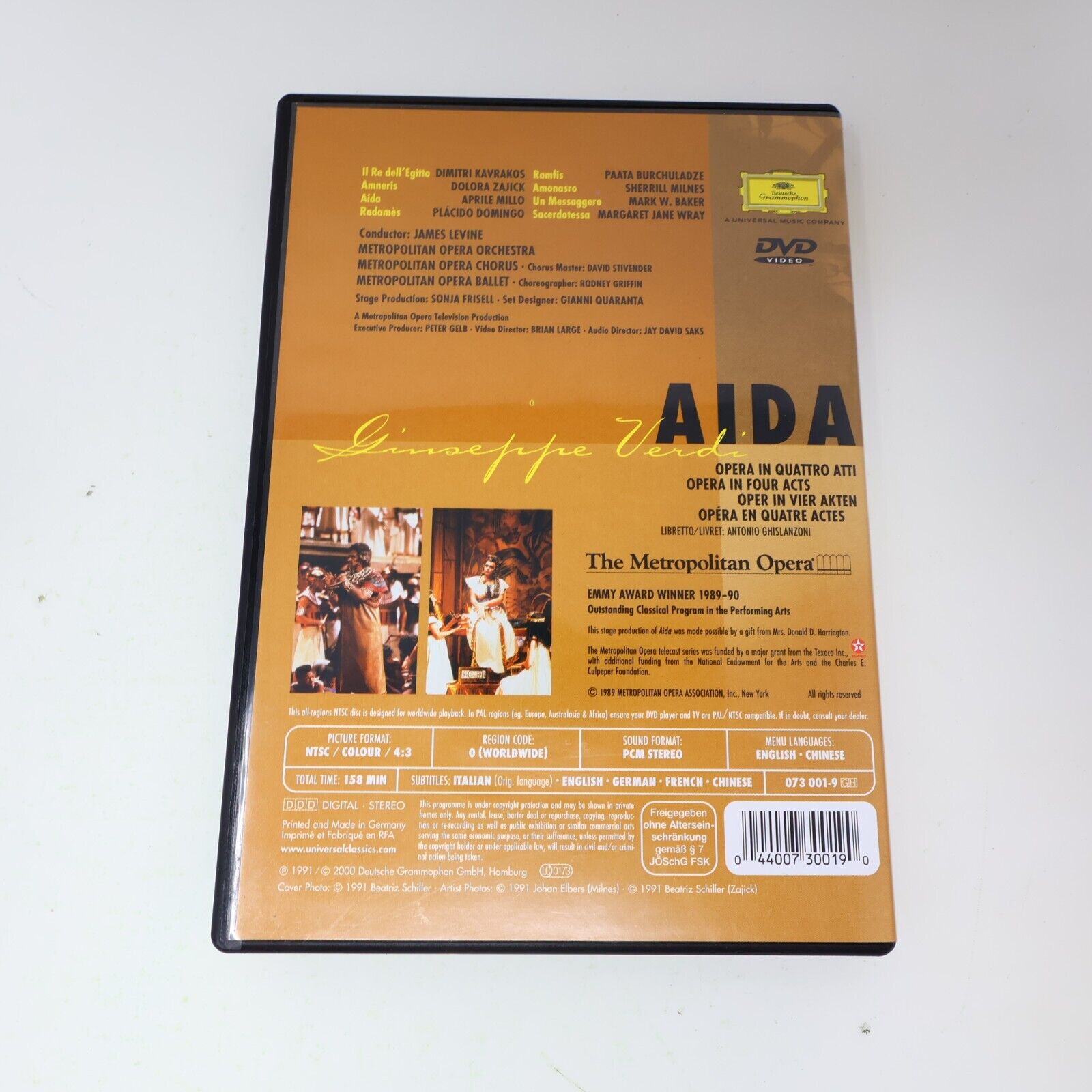 Giuseppe Verdi Aida DVD Metropolitan Opera James Levine Placido Domingo NTSC 4:3