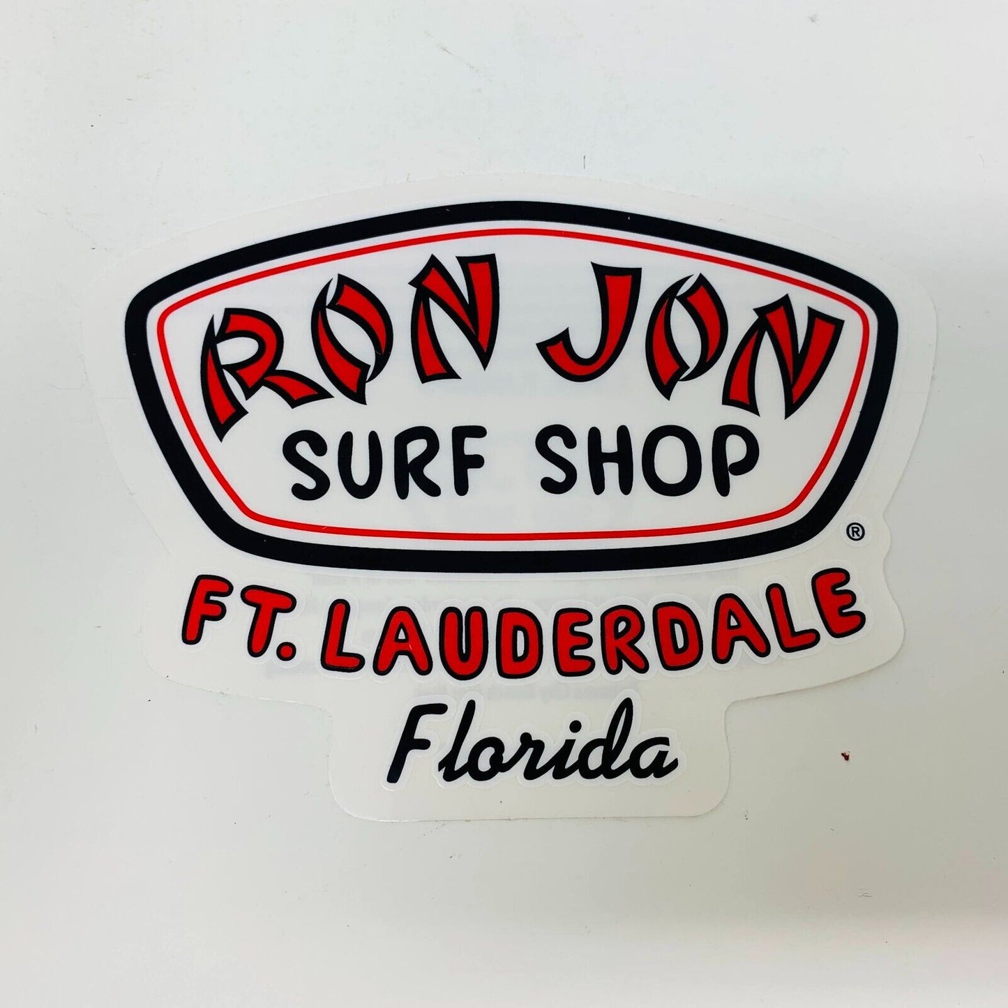 Lot of 2 Ron Jon Surf Shop Stickers 50th Anniversary/FT. Lauderdale Florida
