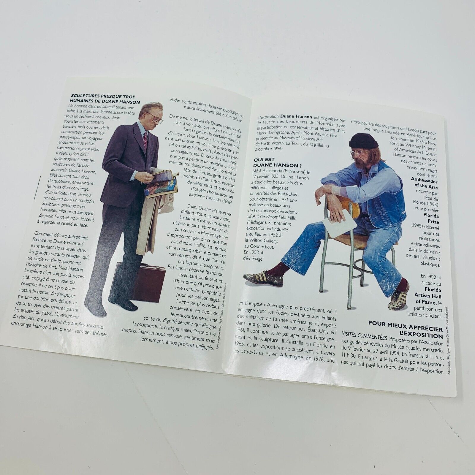 1994 Duane Hanson Musée des Beaux-Arts de Montréal Français Livre Sculptures 