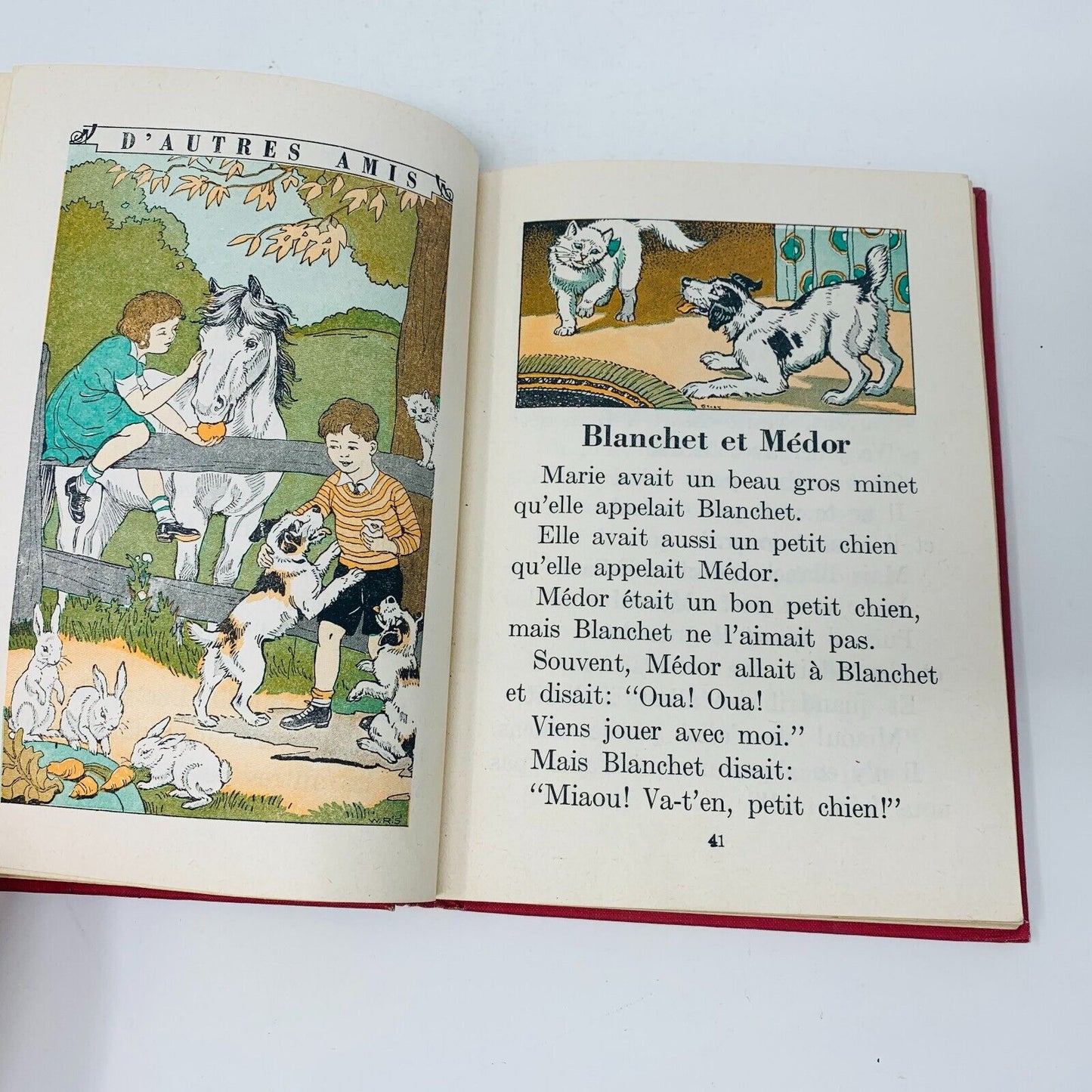 50's La Porte est Ouverte J'Apprends à Lire Premier Livre Cage Illustré Français
