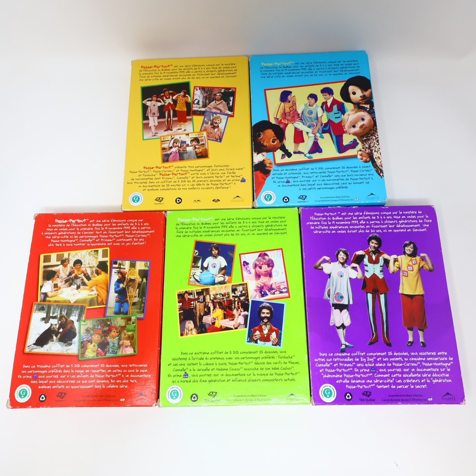 Passe-Partout #1-2-3-4-5 Lot 5 DVD Télé Québec Série Originale Complète Testés