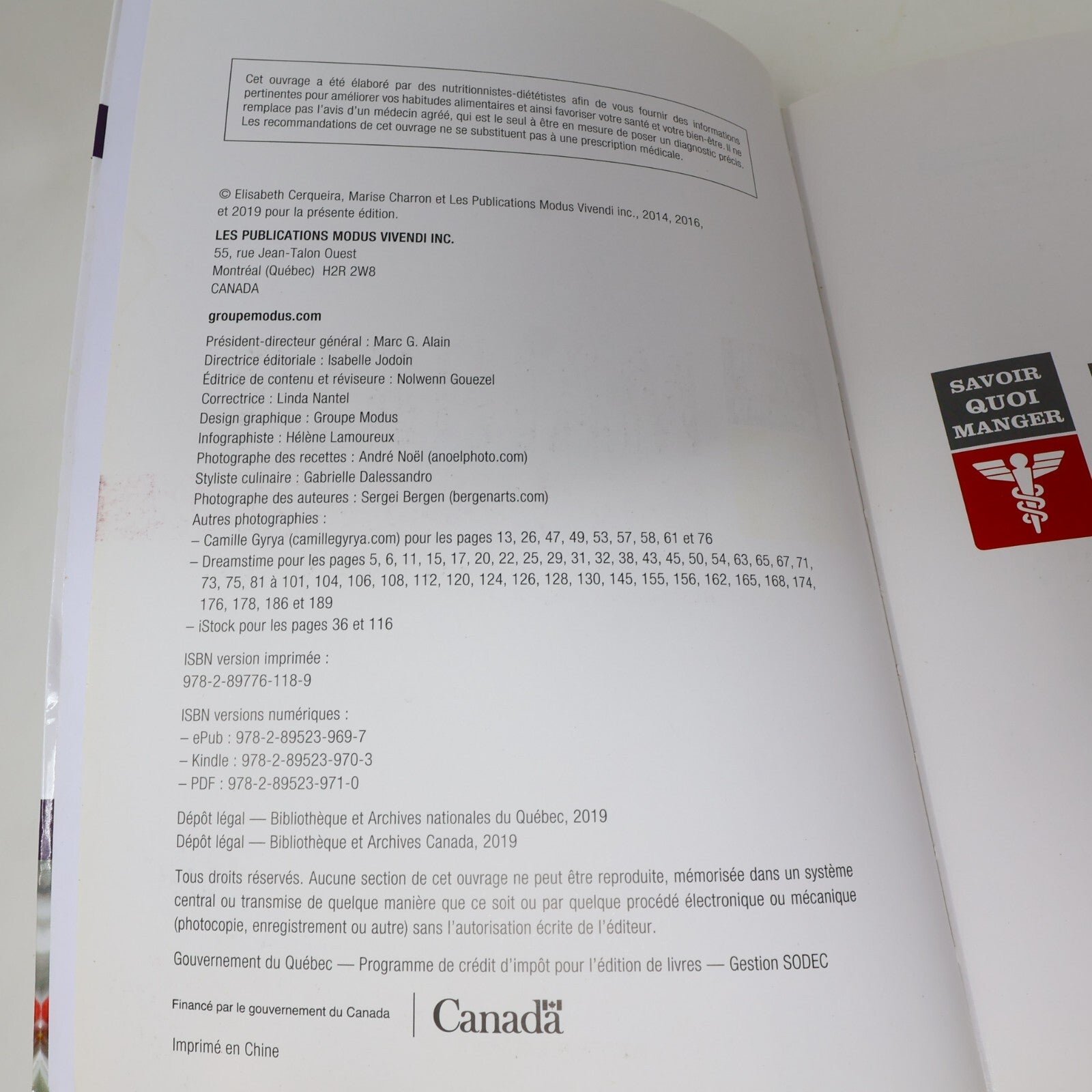 2019 Maigrir 21 Jours de Menus Elisabeth Cerqueira Marise Charron Cuisine Québec