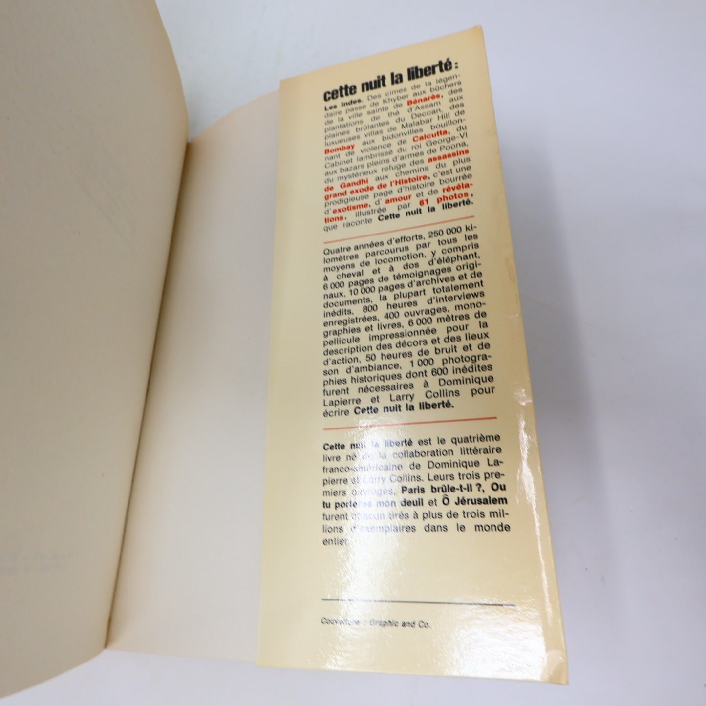 Dominique Lapierre/Larry Collins Lot 2 Livres Ô Jérusalem/Cette Nuit la Liberté