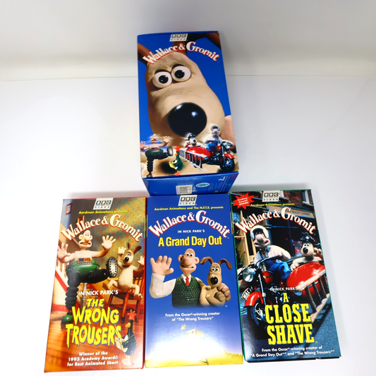 Wallace & Gromit Box Set VHS BBC NTSC Wrong Trousers/A Close Shave/Grand Day Out