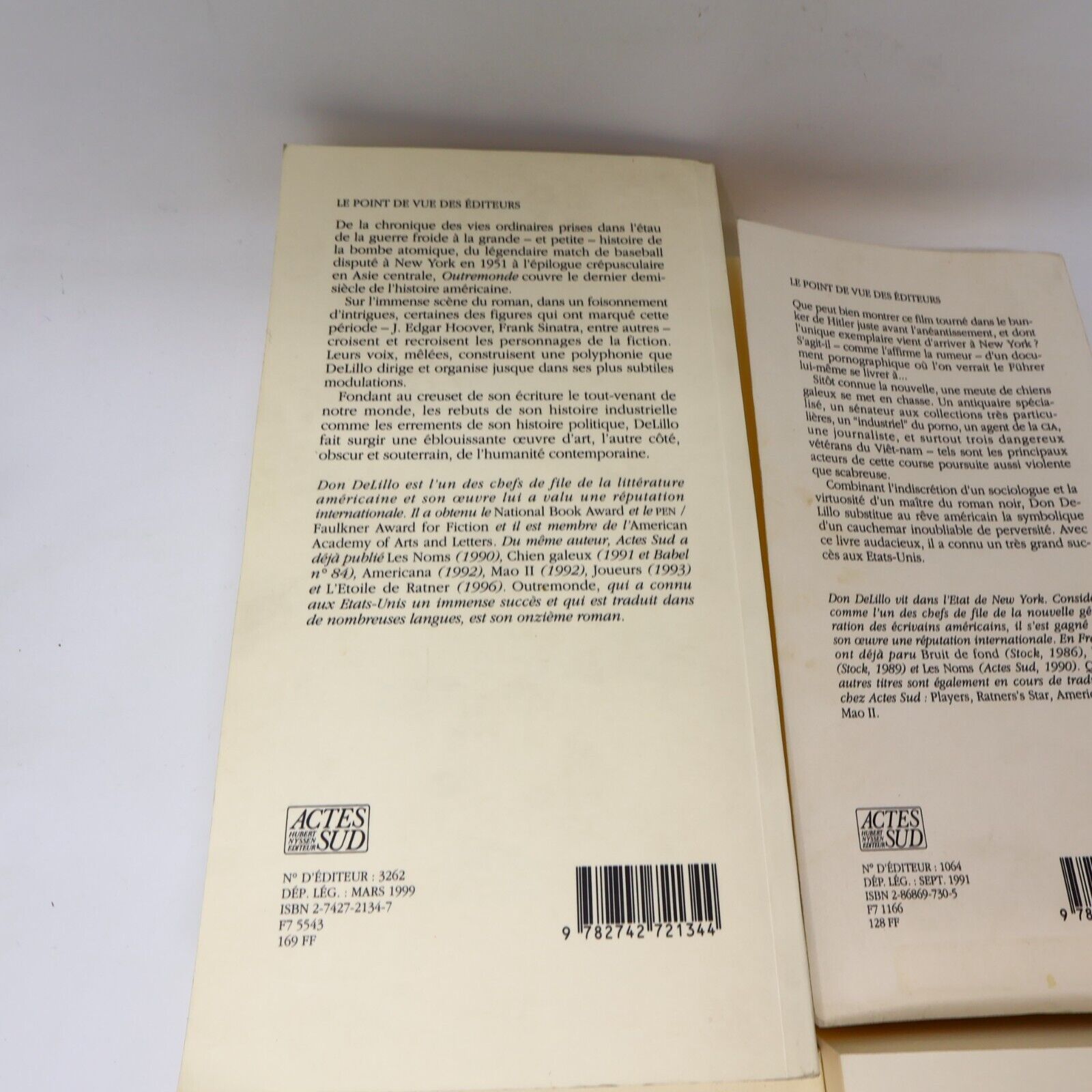 Don Delillo Outremonde L'Étoile de Ratner Chien Galeux Lot 4 Livres Roman French