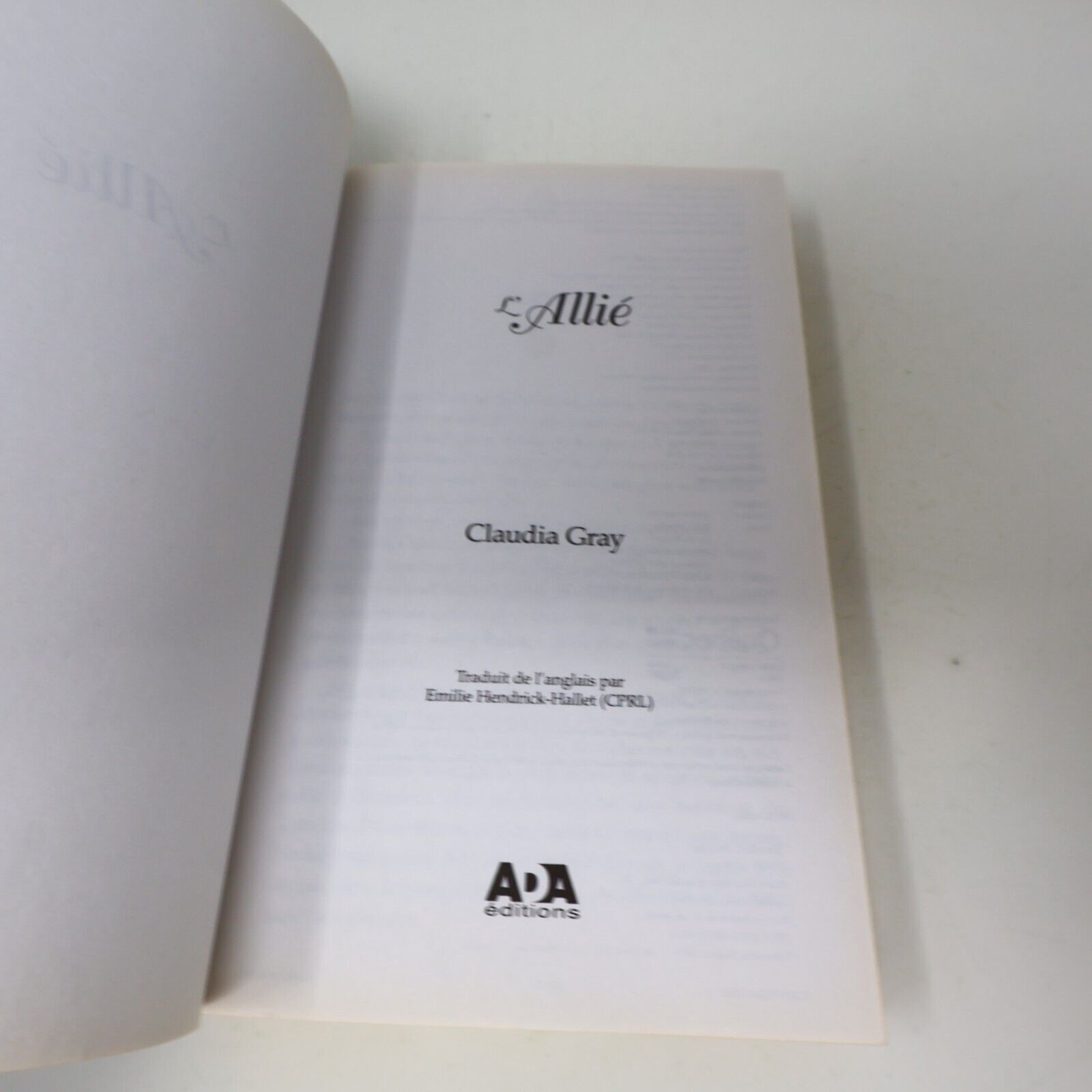 2015 L'Allié Claudia Gray Sortilèges et Malédiction #2 Ada Français Paperback PB