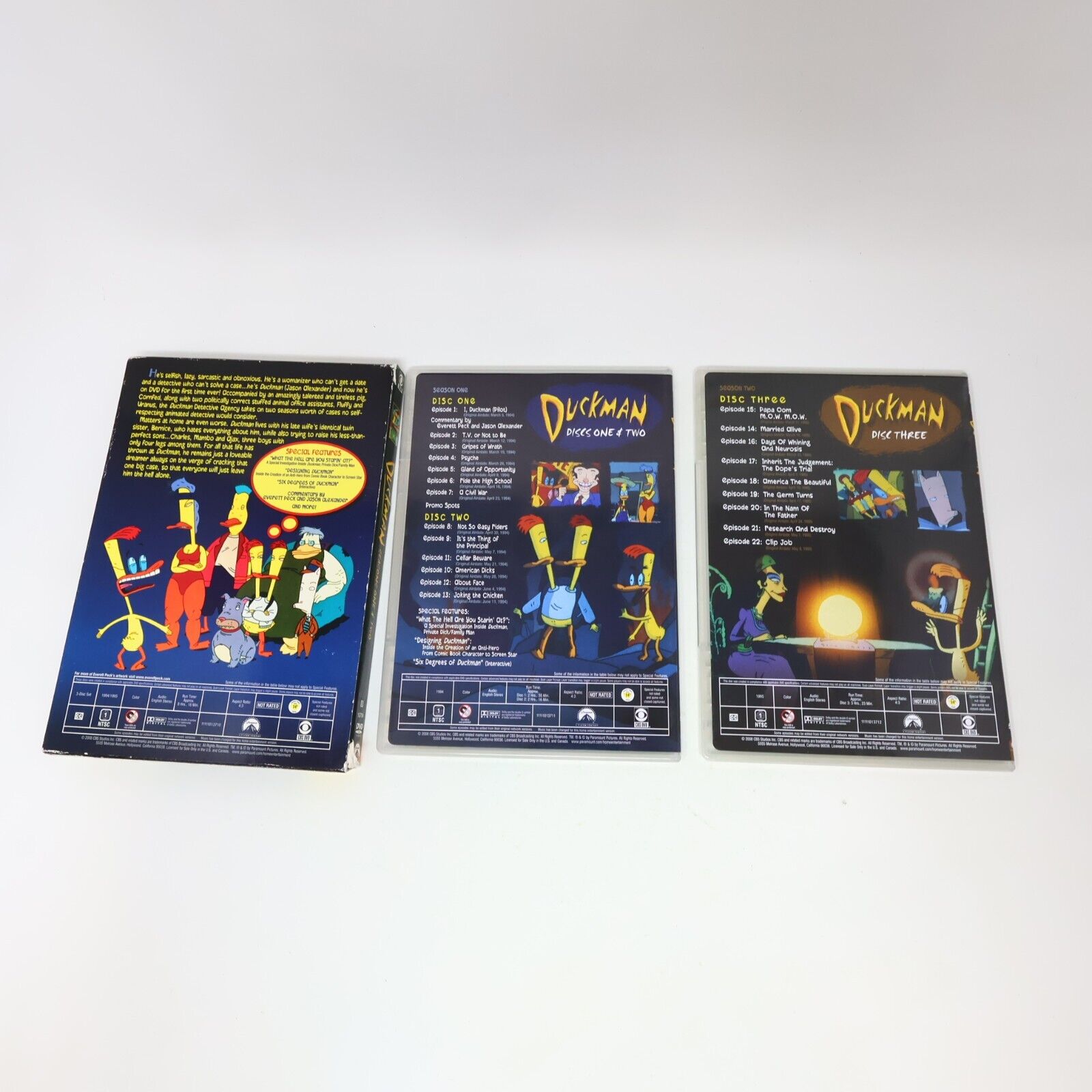 Duckman Season #1-2 DVD Jason Alexander NTSC Tested Animated Series 4:3 Region 1