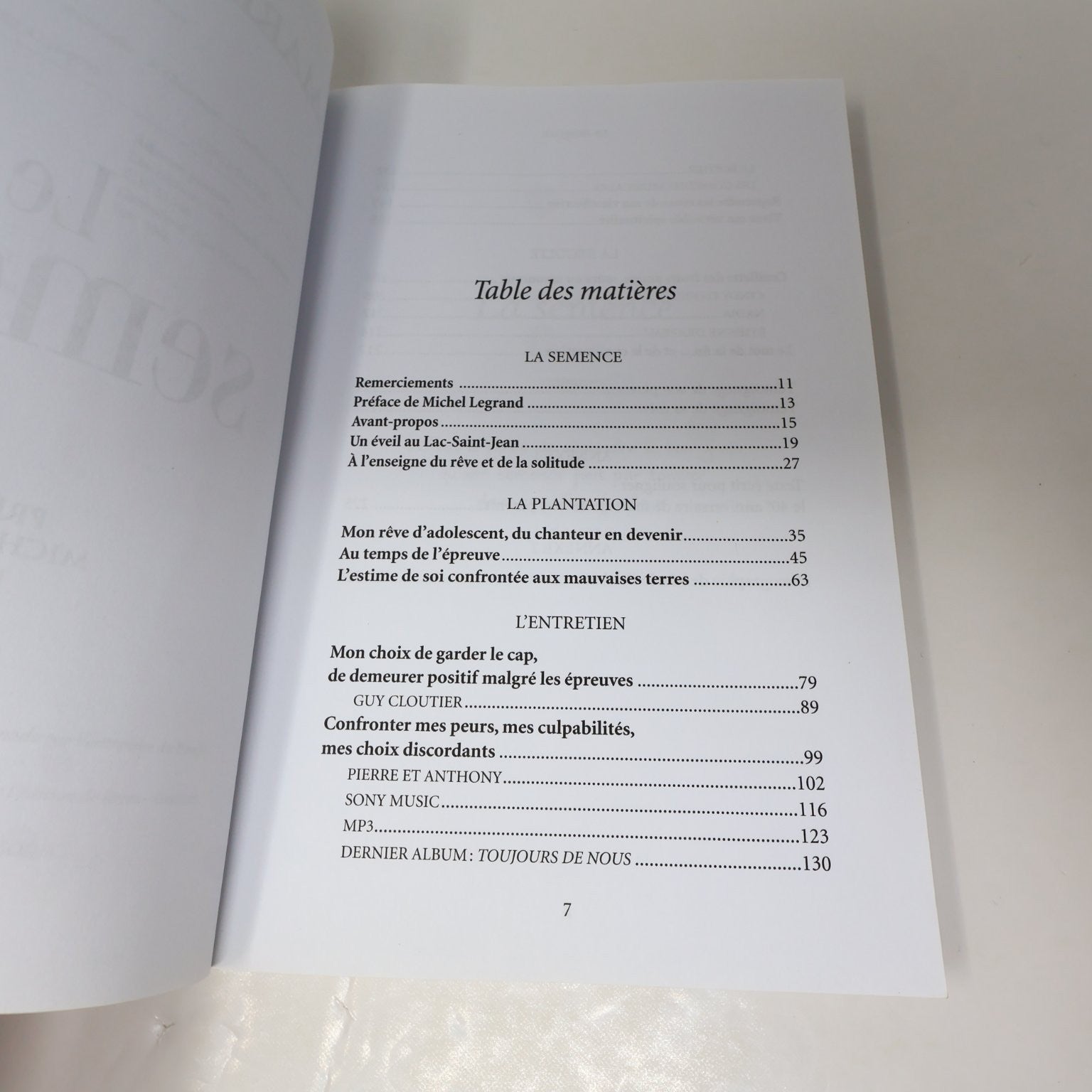 Le Semeur Mario Pelchat 2012 Autobiographie Michel Legrand Un Monde Différent