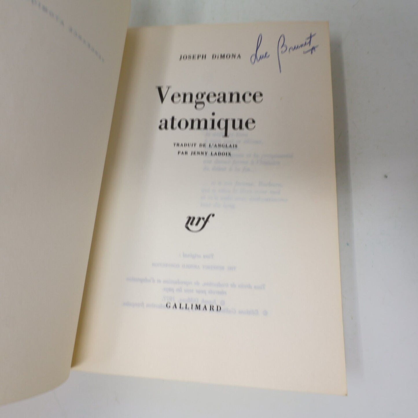 Lot 2 Joseph Dimona nrf La Dernière Cible Vengeance Atomique Livres Français 70s