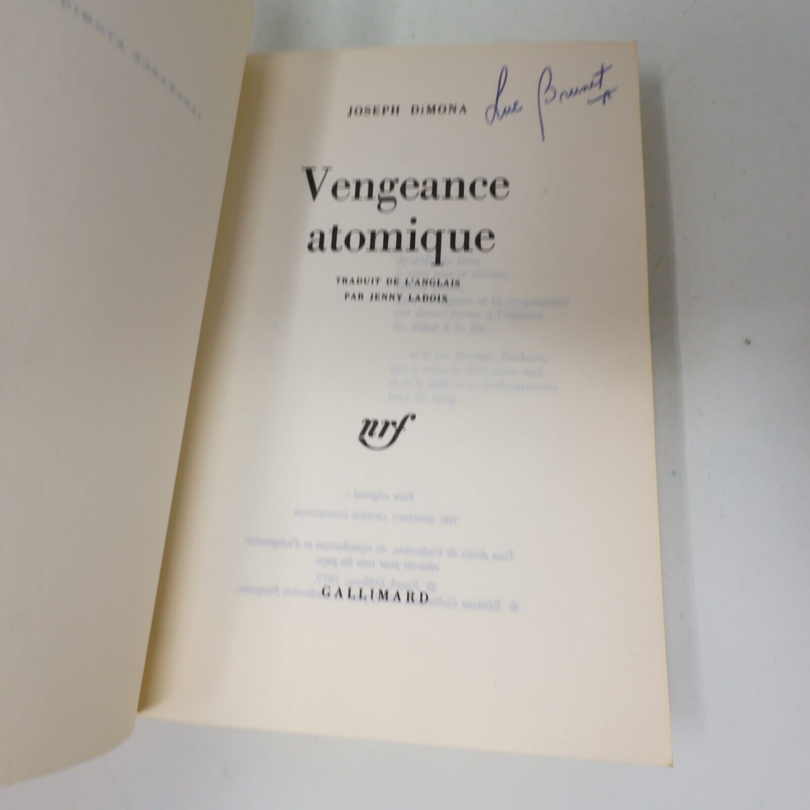 Lot 2 Joseph Dimona nrf La Dernière Cible Vengeance Atomique Livres Français 70s