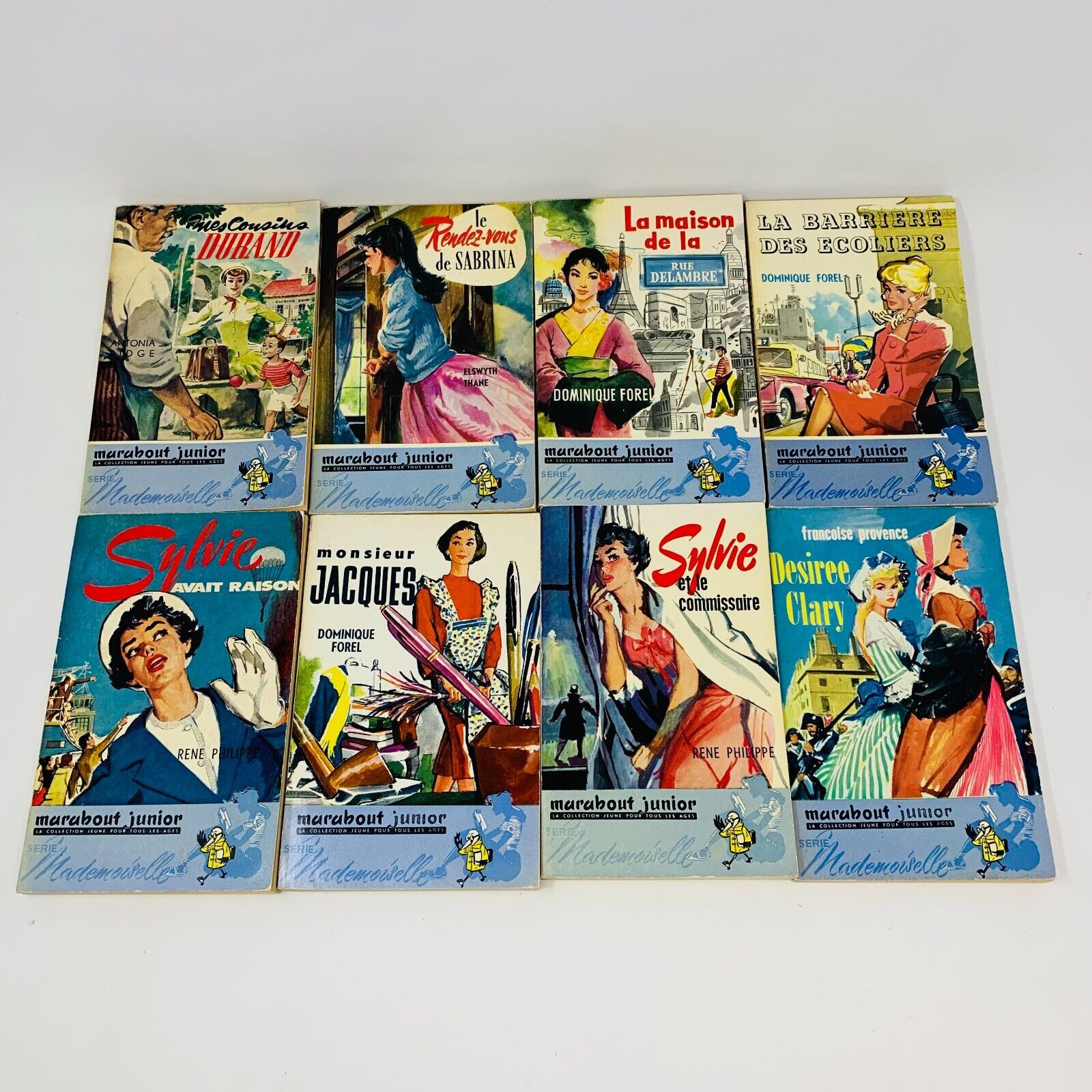 26x Marabout Mademoiselle 1950-60s Pulp Fiction Romance in French Lot Français