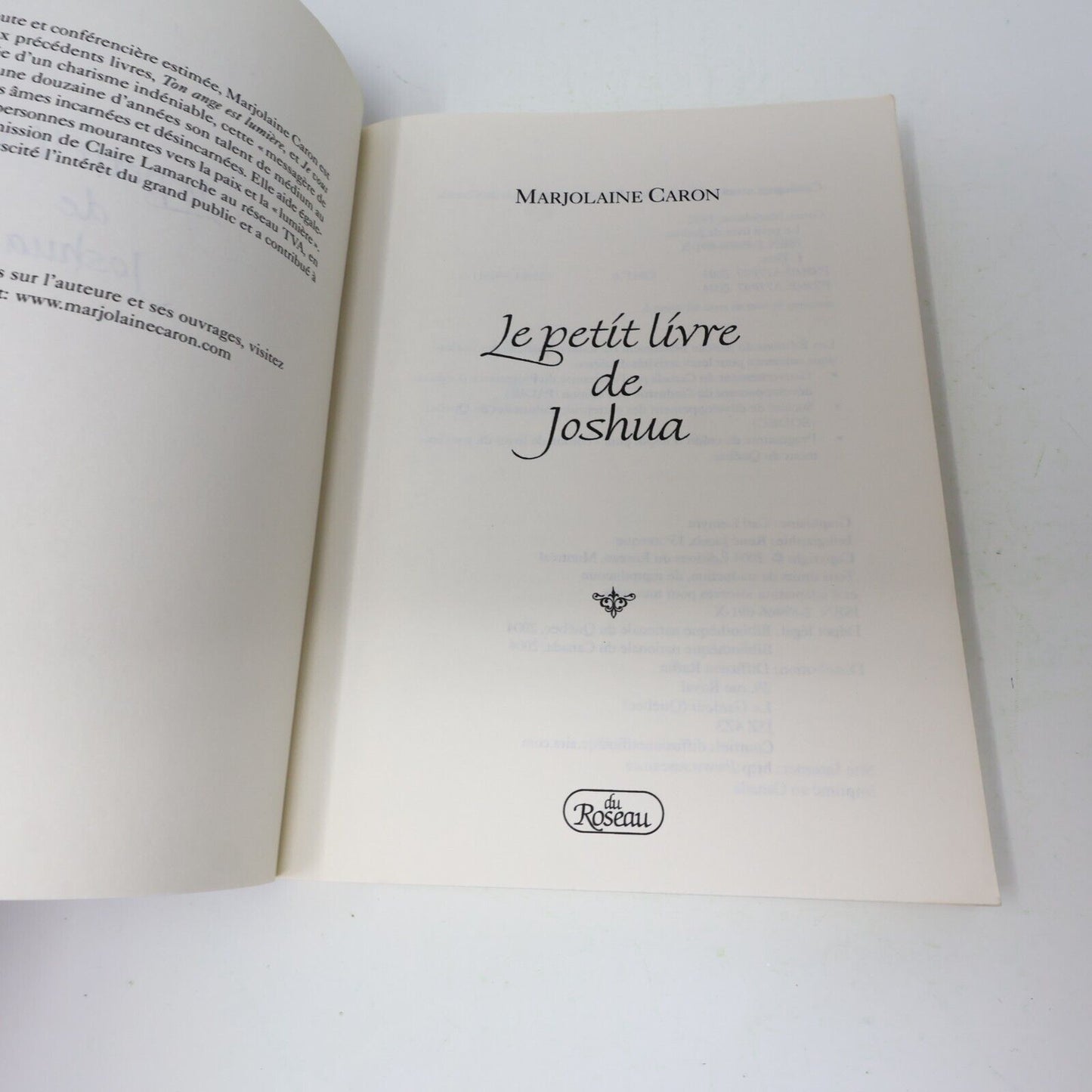 2004 Le Petit Livre de Joshua Marjolaine Caron Du Roseau Français Paperback PB