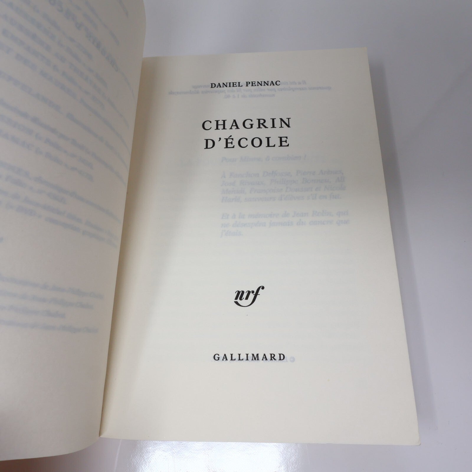 Daniel Pennac Lot 3 Livres Comme un Roman/Chagrin d'École/Au Bonheur des Ogres