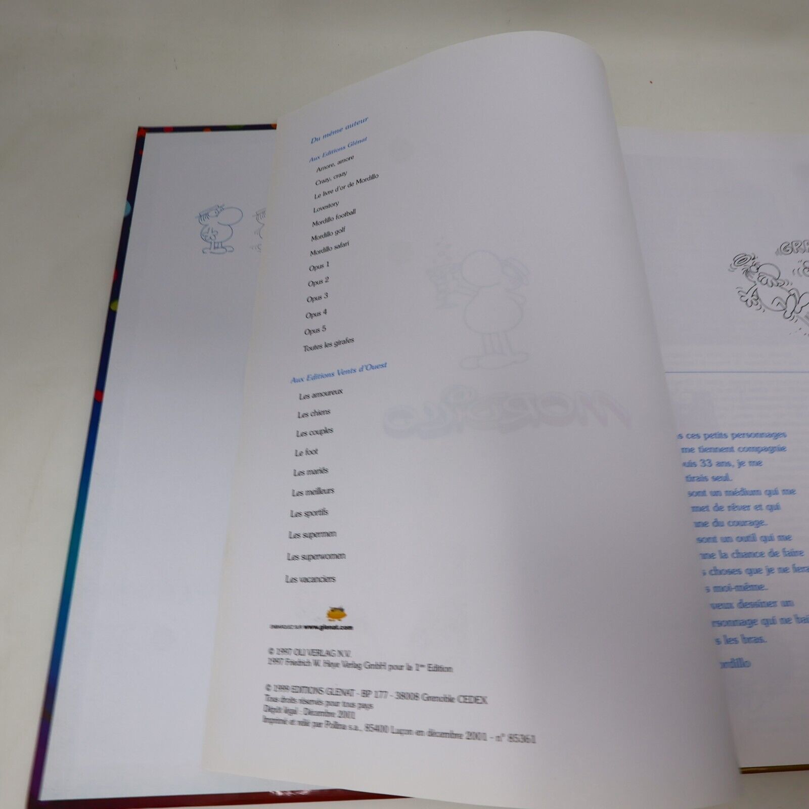Guillermo Mordillo Lovestory / Livre d'Or Lot 2 Bandes Dessinées Français Glénat