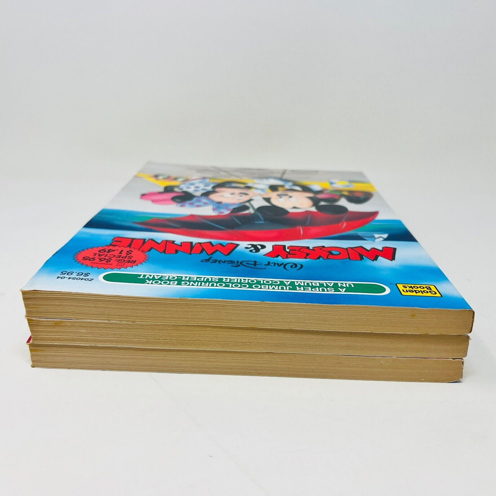 3x Disney Super Jumbo Coloring Golden Books Mickey/101 Dalmatians/Beauty 90s