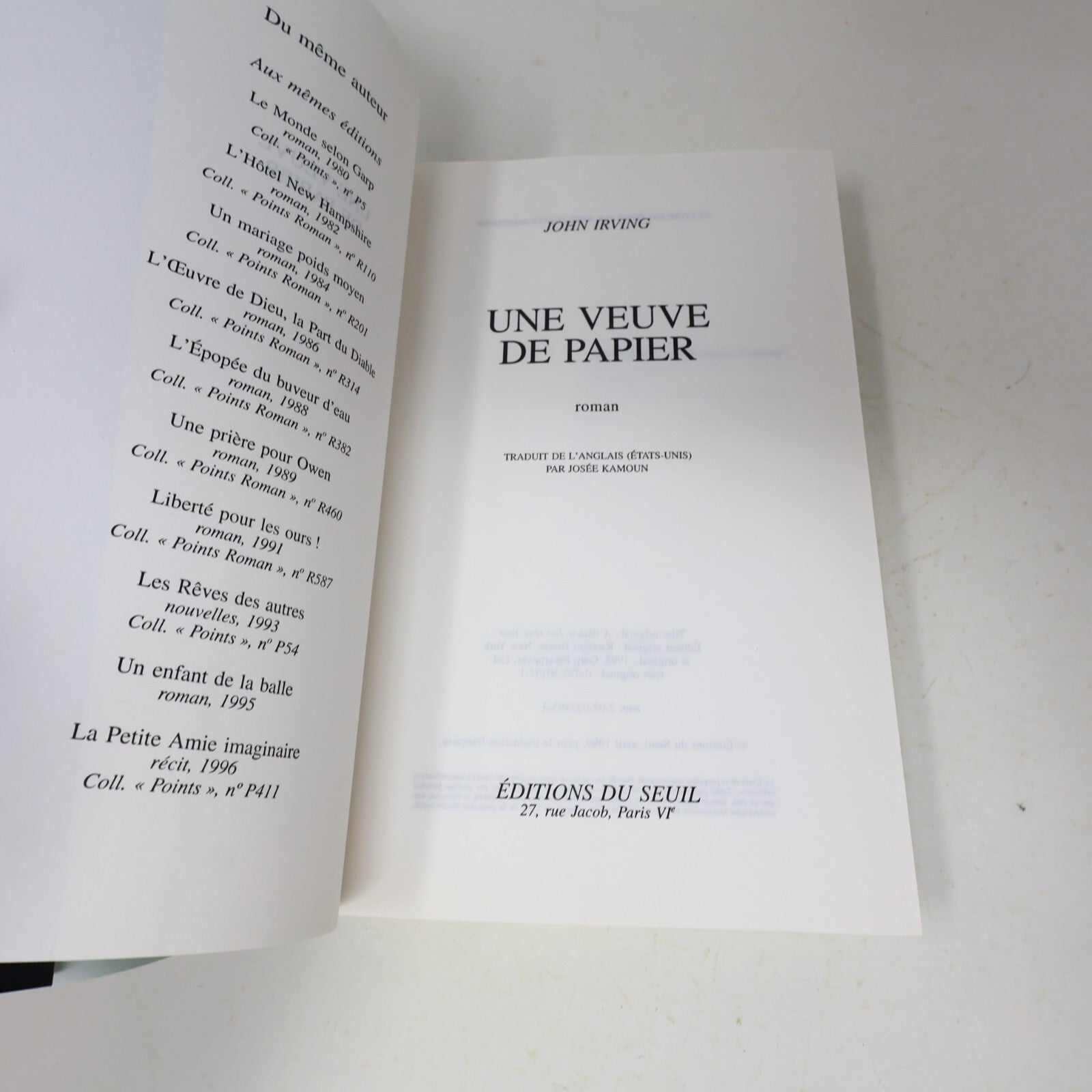 John Irving Lot 10 Livres Monde selon Garp/Veuve de Papier/Prière pour Owen PB