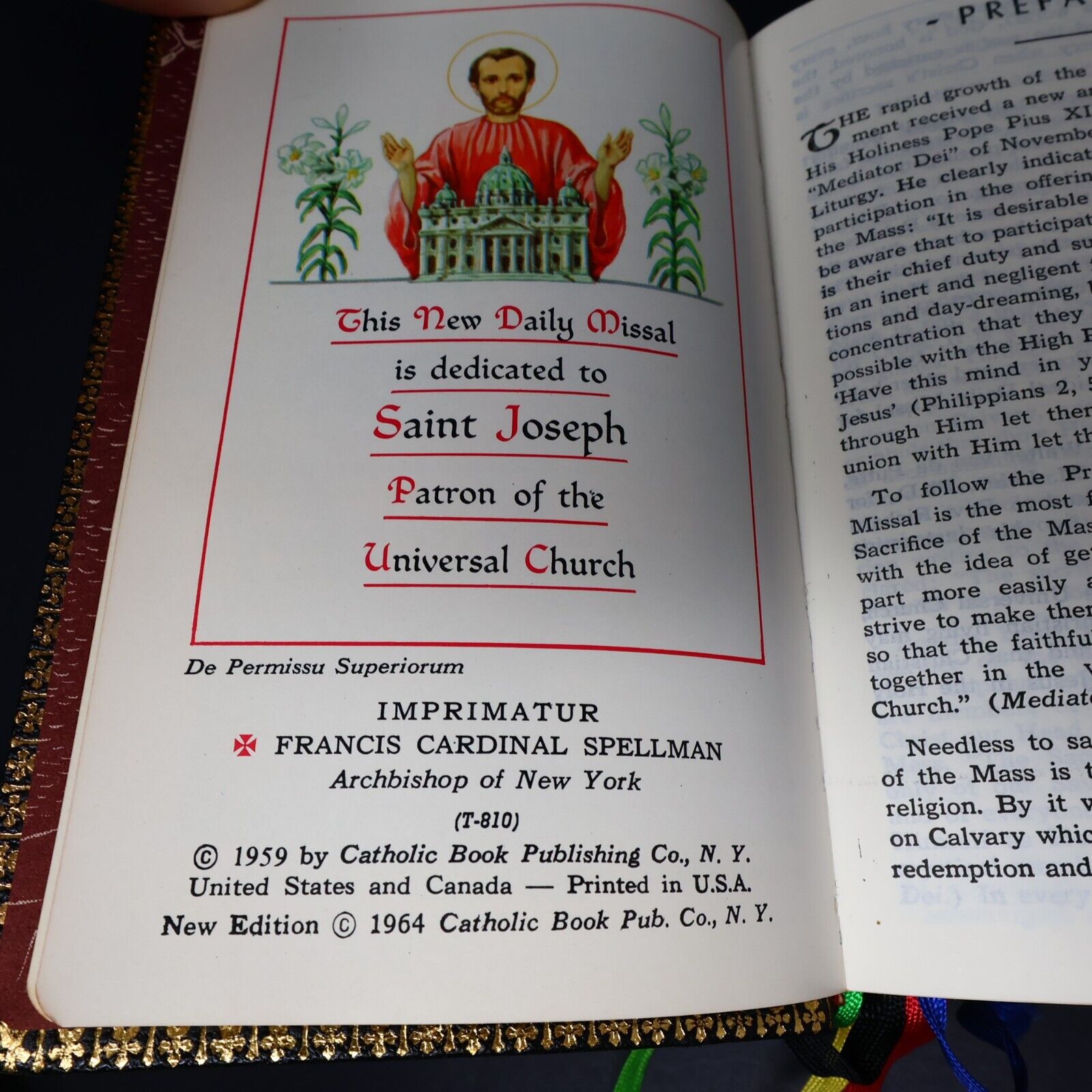 1964 Saint Joseph Daily Missal Religion Confraternity Version Book PB 60s