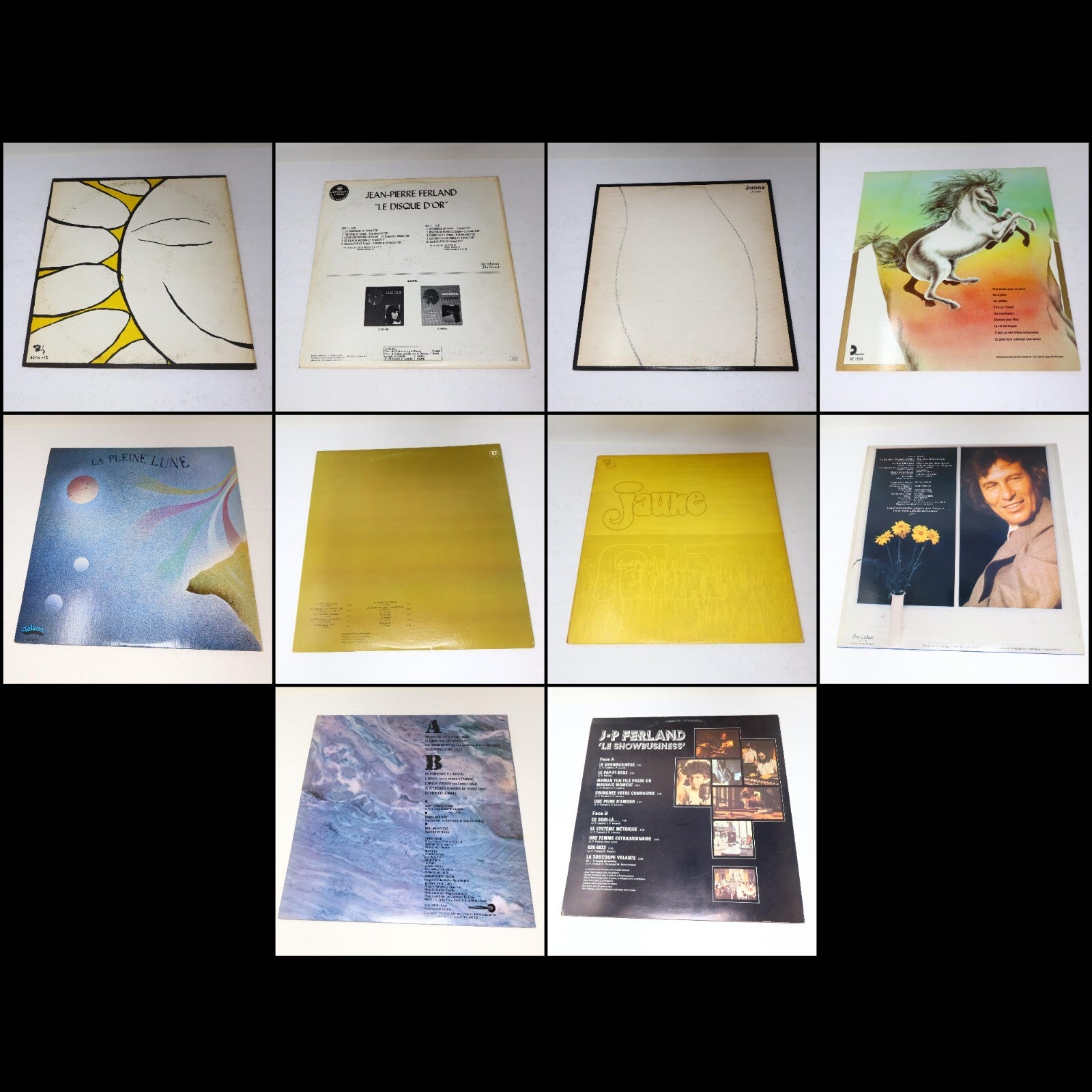Jean-Pierre Ferland ‎Lot 10 Disques Soleil/Jaune/Androgyne/Vierges Du Québec LP