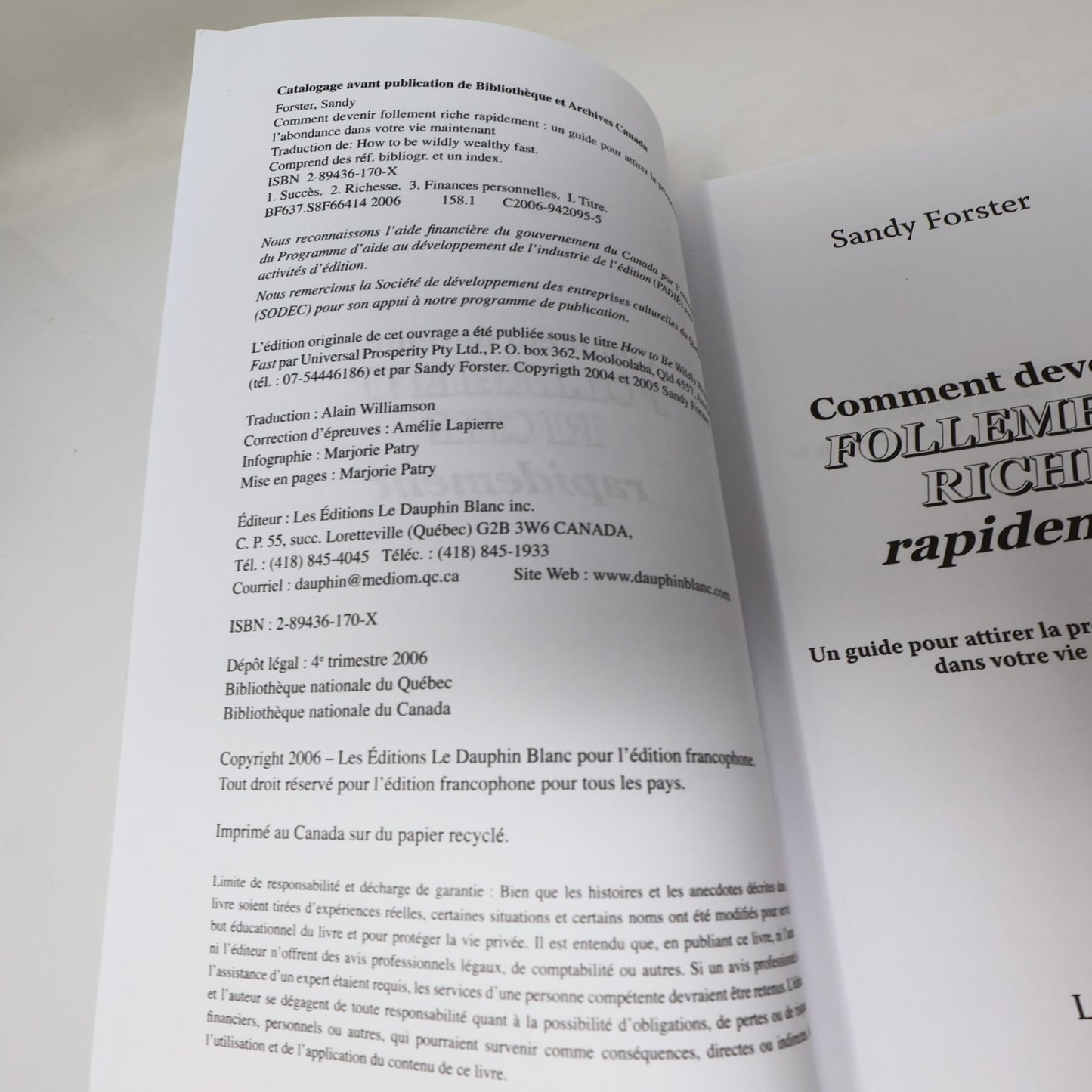 Comment Devenir Follement Riche Rapidement Sandy Forster 2006 Argent Psychologie