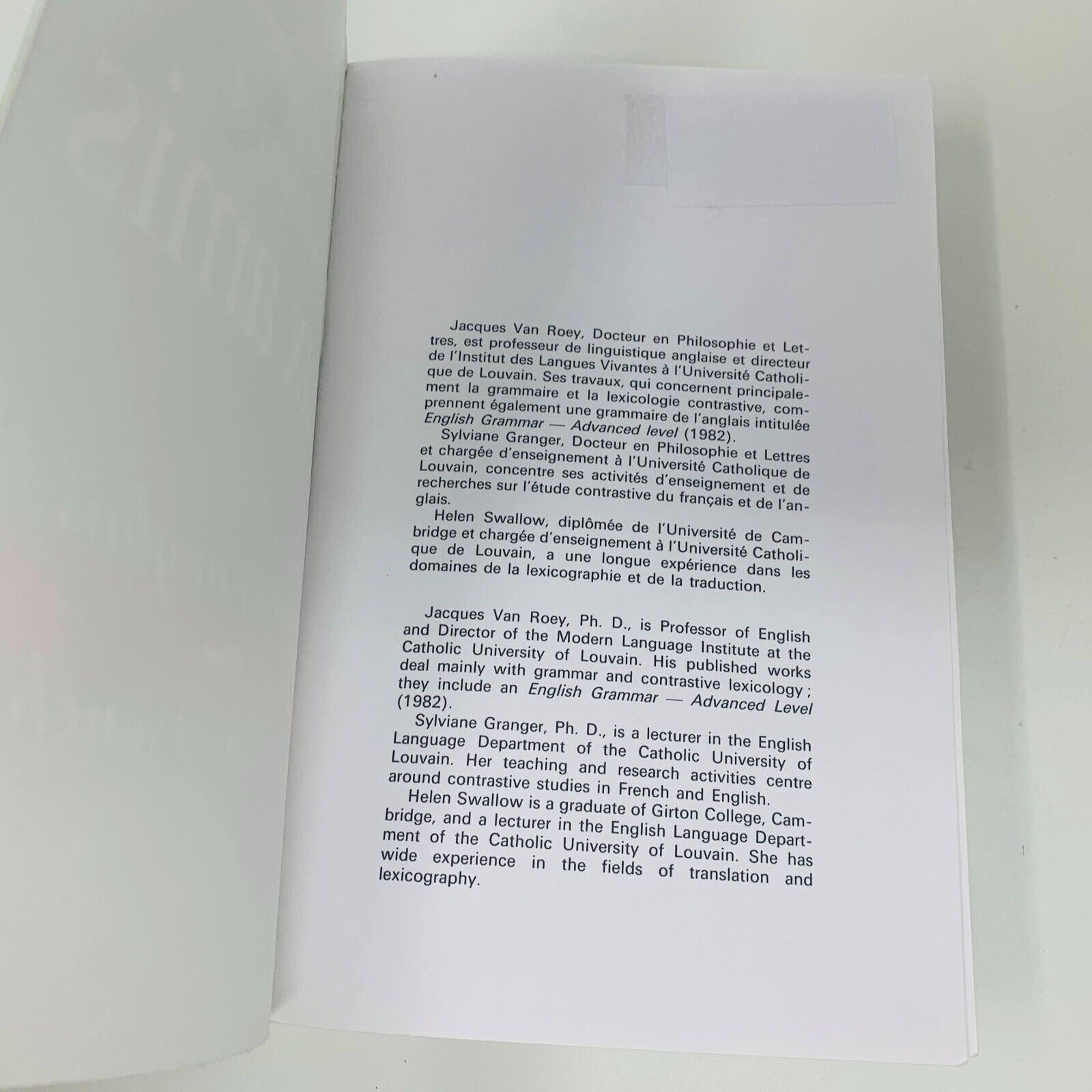 1995 Dictionnaire des Faux Amis Francais-Anglais/French-English Duculot Van Roey