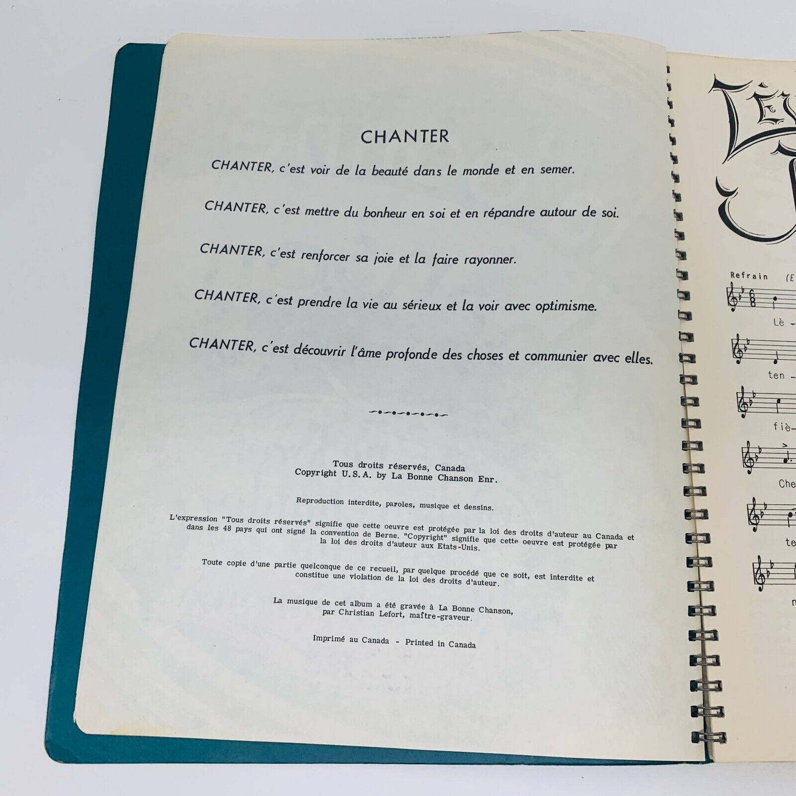 1940s La Bonne Chanson Troisième Album 101-150 Partitions St-Hyacinthe Français