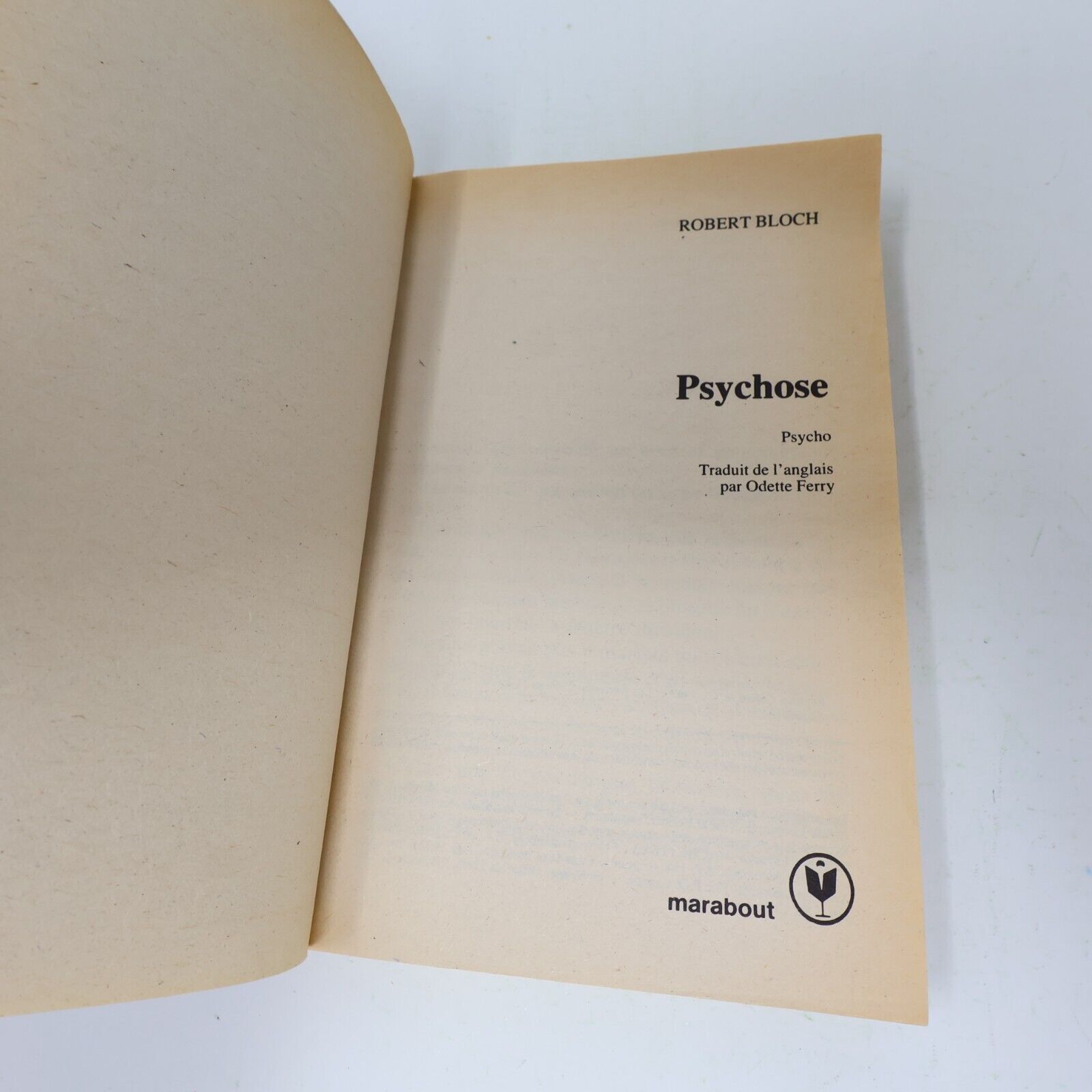 1979 Psychose Robert Bloch Thriller Horreur Marabout Français Paperback Livre PB