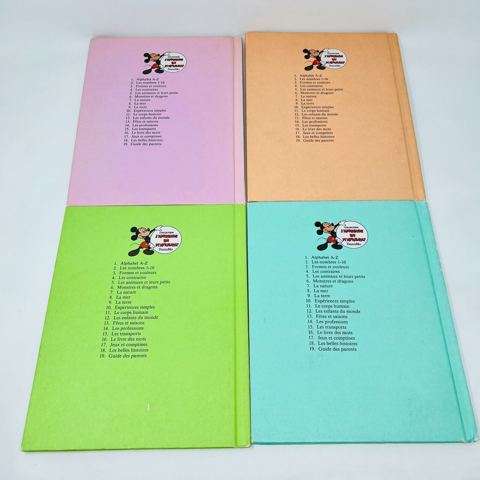 8x J'Apprends en m'Amusant Walt Disney Livres Français/French Children Lot 80s