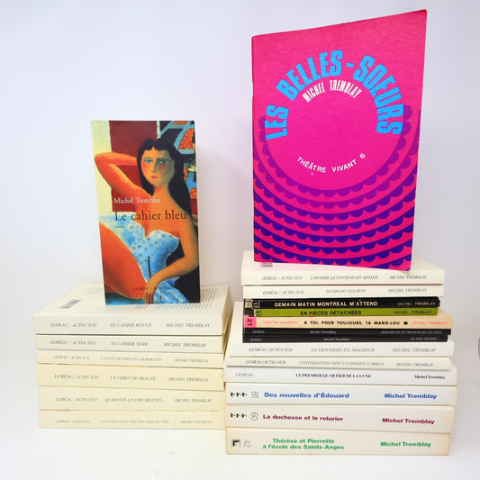 Lot 21 Livres Michel Tremblay Cahier Noir Rouge Bleu/Belles-Soeurs/Vrai Monde PB