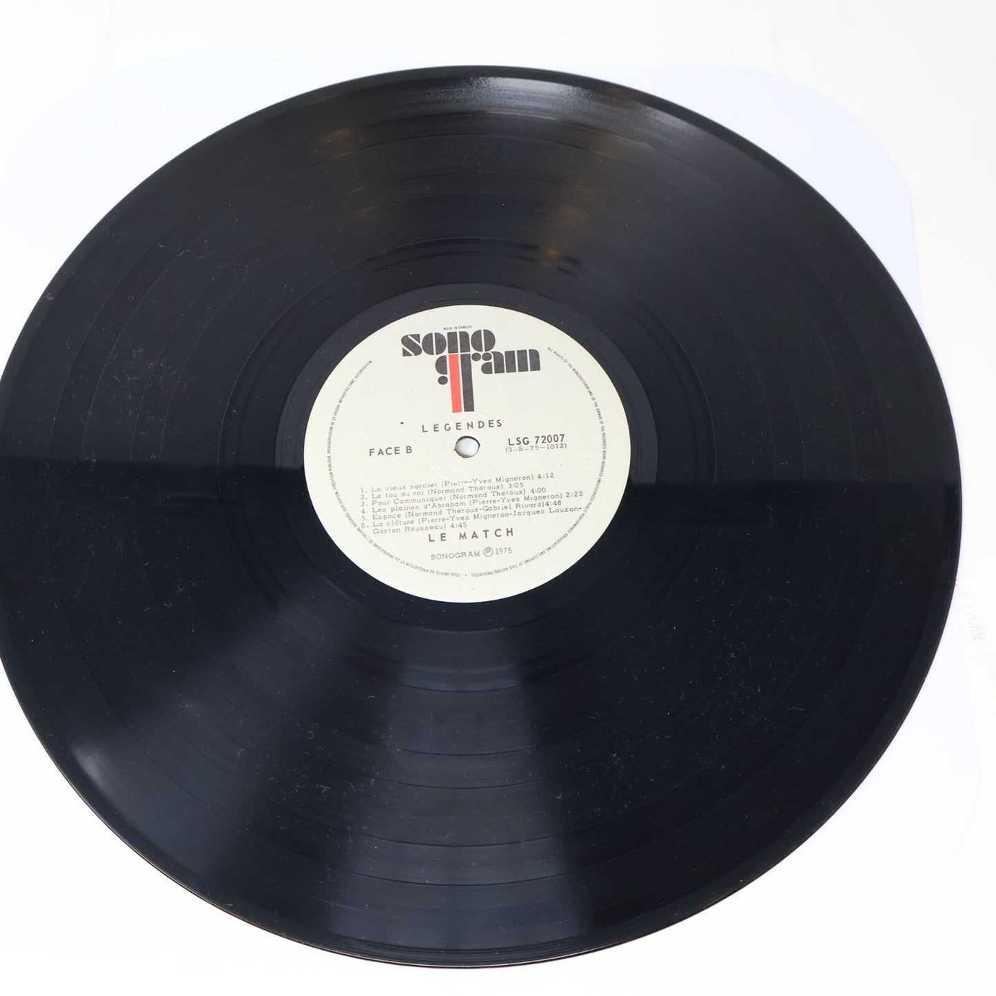 Le Match Légendes Disque LP Record Vinyl 1975 Prog Rock Sonogram LSG-72007