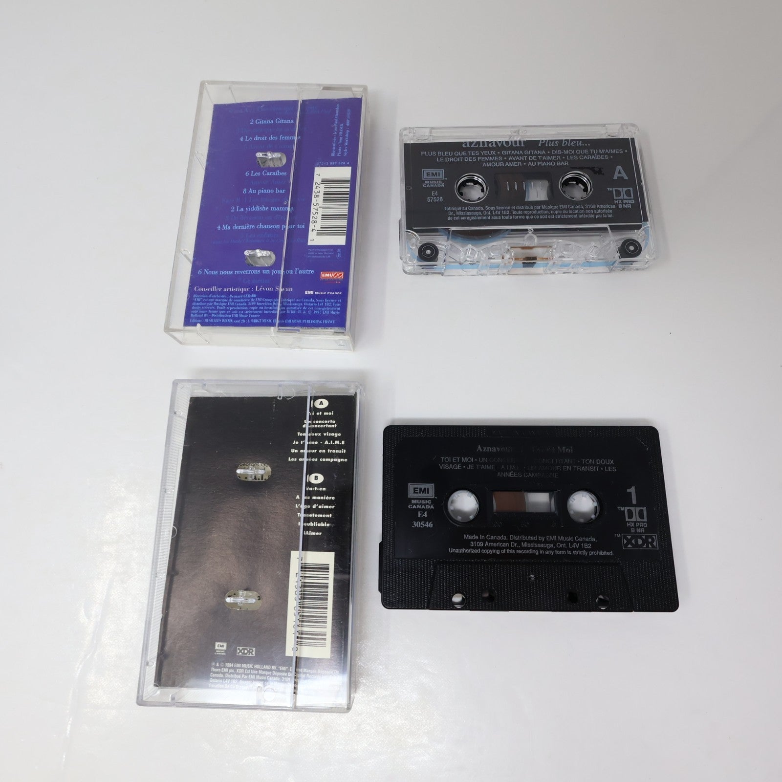 Aznavour Lot 6 Cassettes Plus Bleu/Toi et Moi/Chansons d'Or/Palais des congrès
