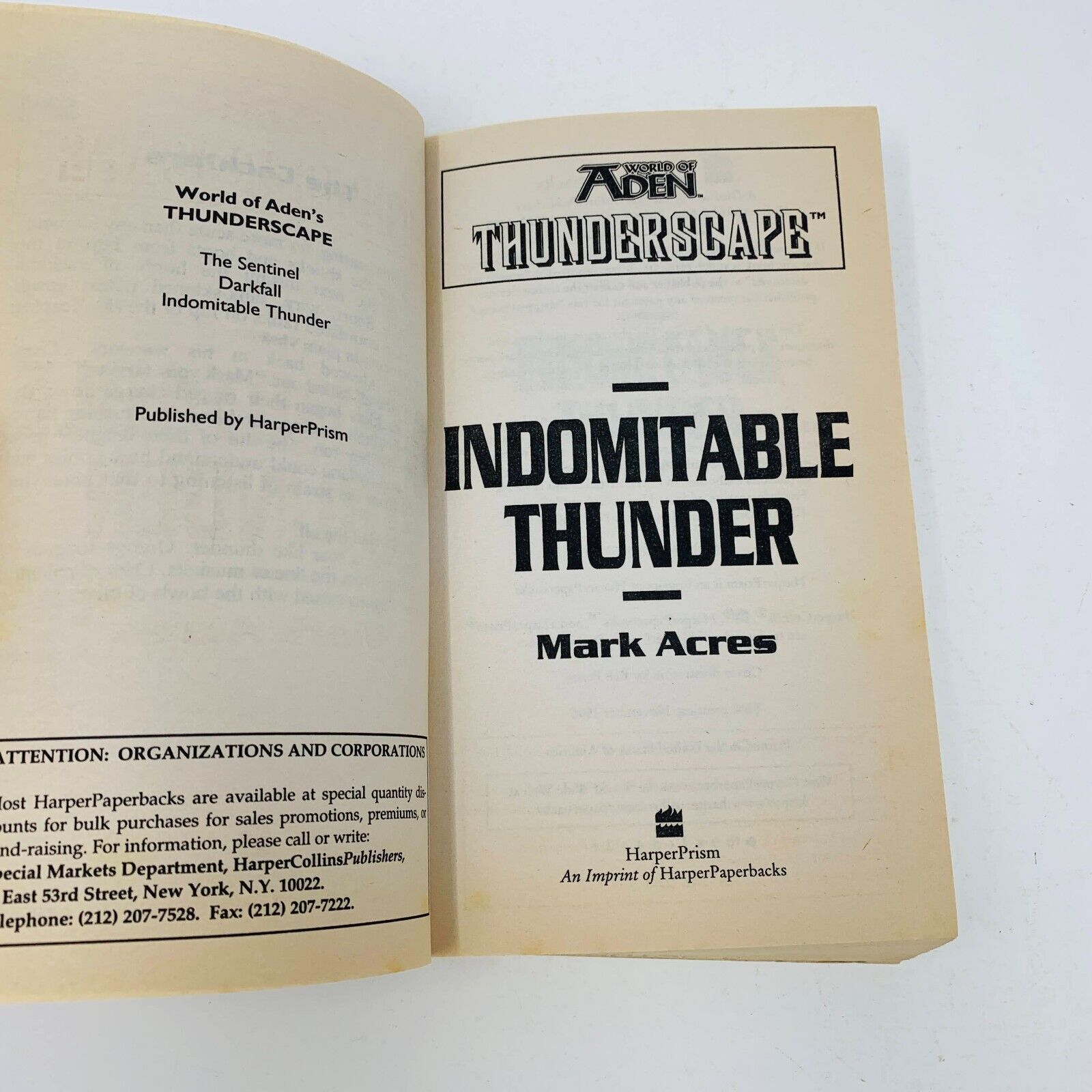 1996 Thunderscape Indomitable Thunder World of Aden by Mark Acres SSI 1st Print