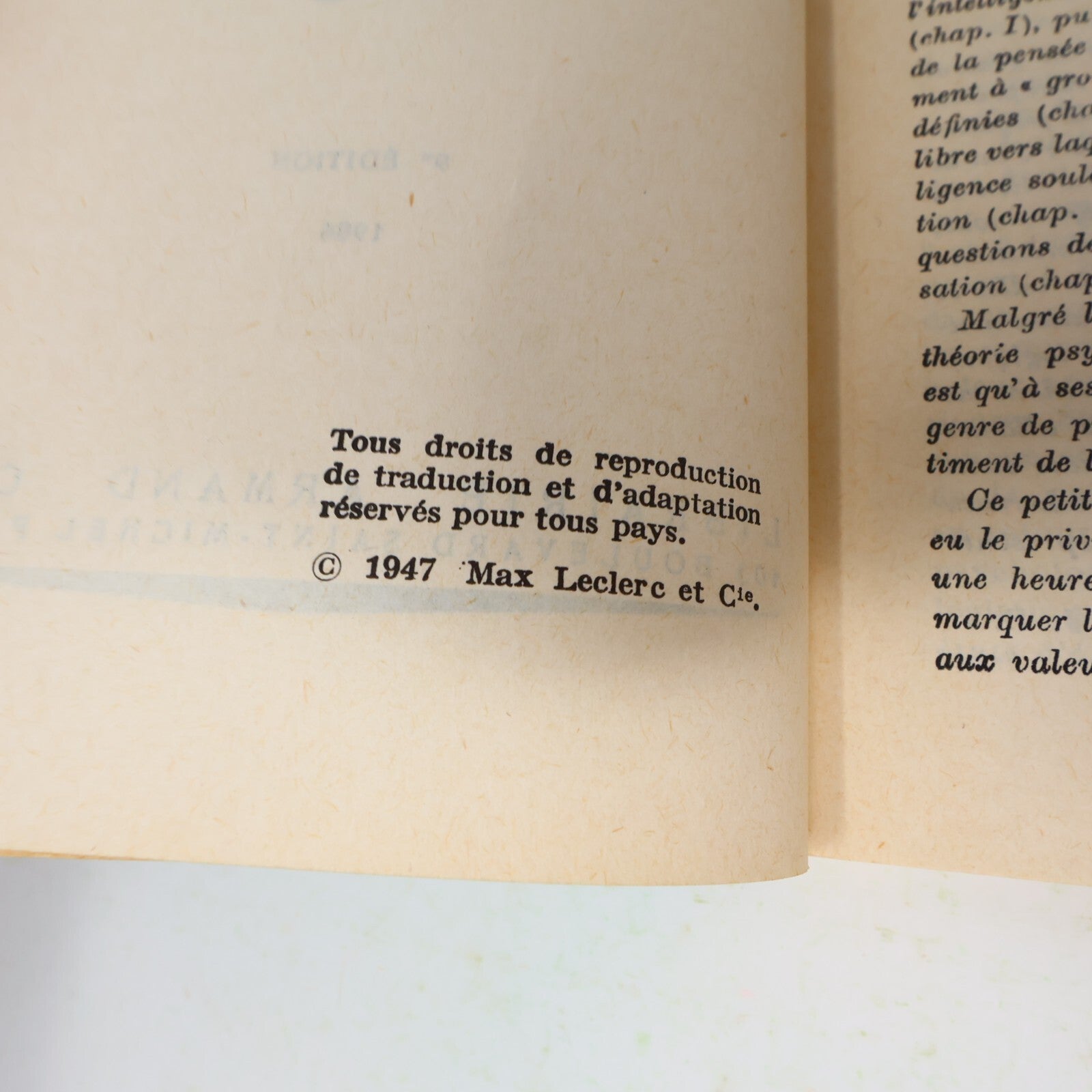 Jean Piaget Lot 2 Livres Psychologie de l'Intelligence/Six Études de Psychologie